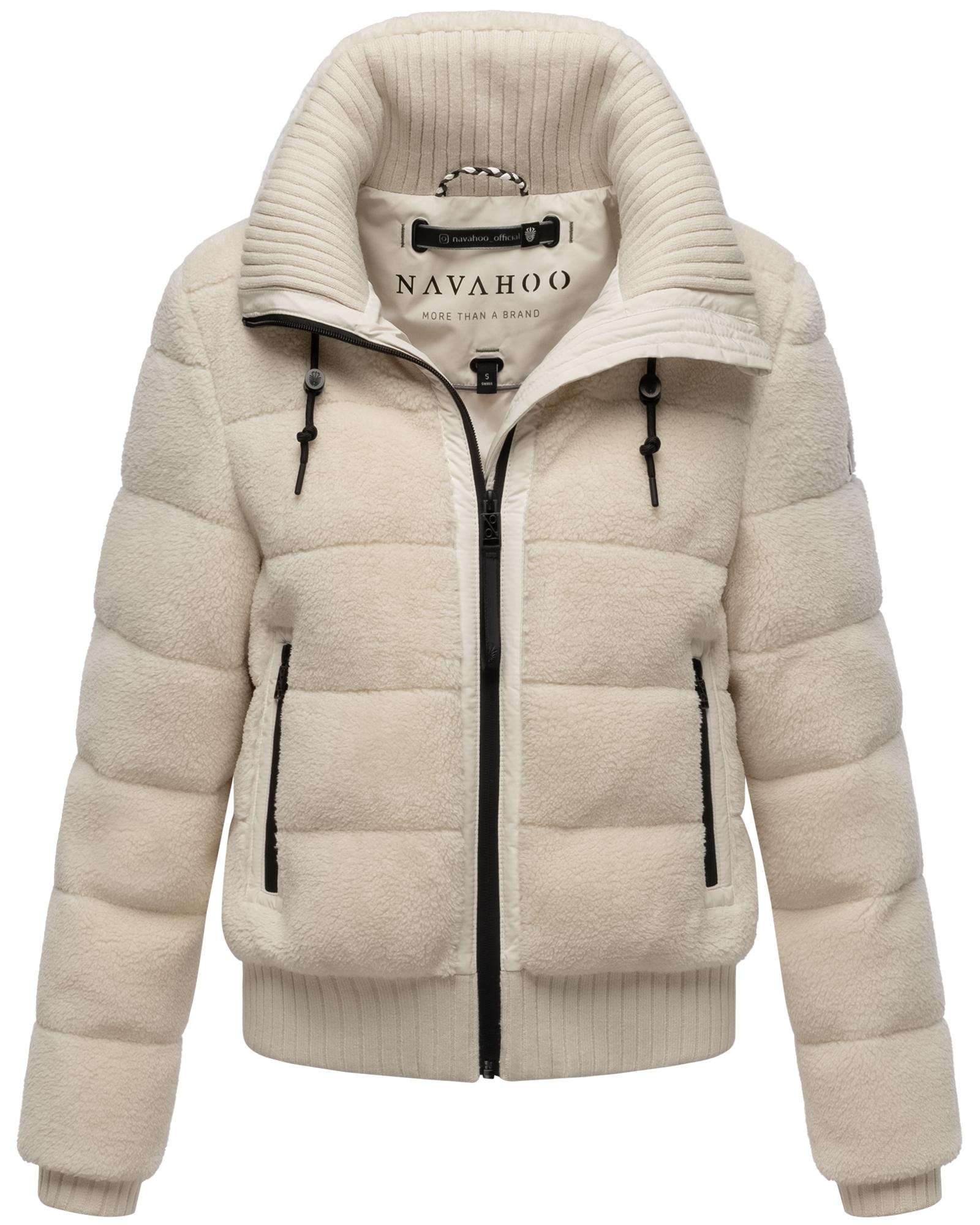 Navahoo Plüschjacke »Schneepuder 14«, warme Damen Teddyjacke für den Winter