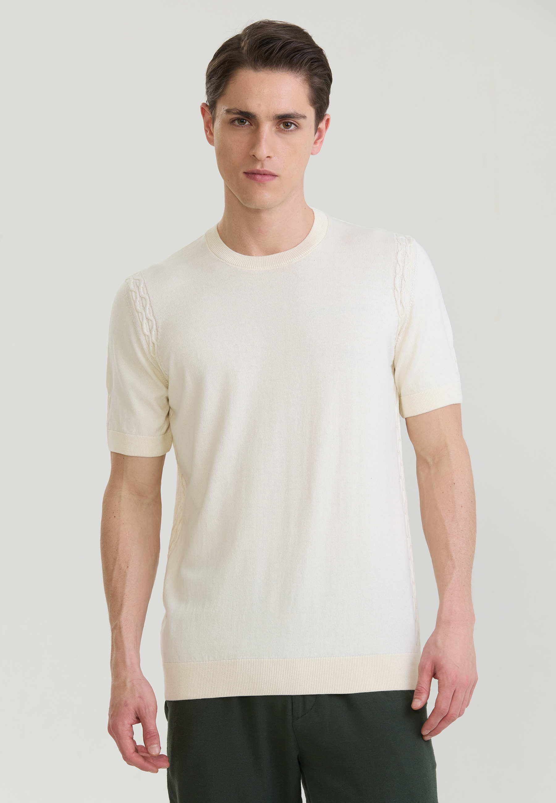 Felix Hardy "Basic-Strick-T-Shirt mit Rundhalsausschnitt"