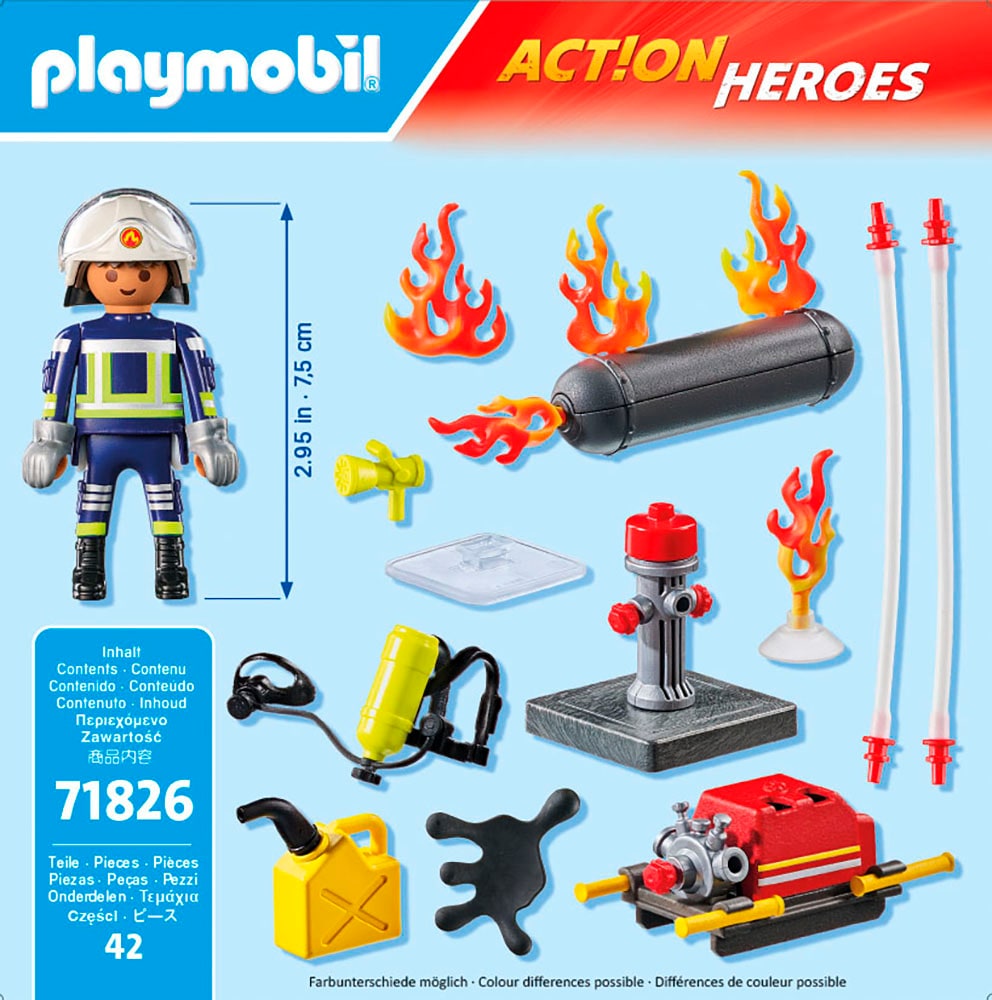 Playmobil® Konstruktions-Spielset »Löschung eines Gastanks (71826), Playmobil Action Heroes«, (42 St.), Made in Europe