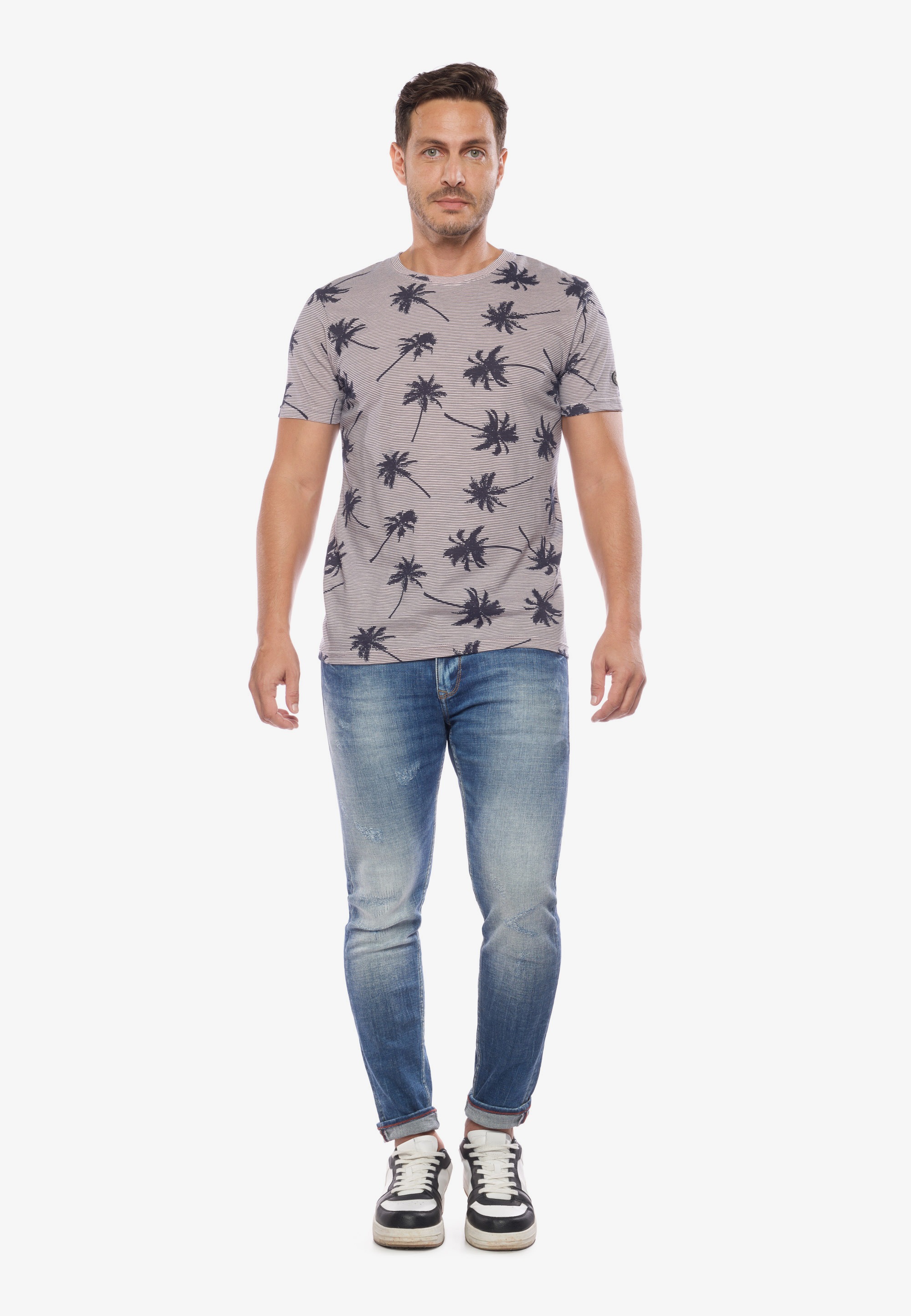 Le Temps Des Cerises T-Shirt, mit Palmendruck