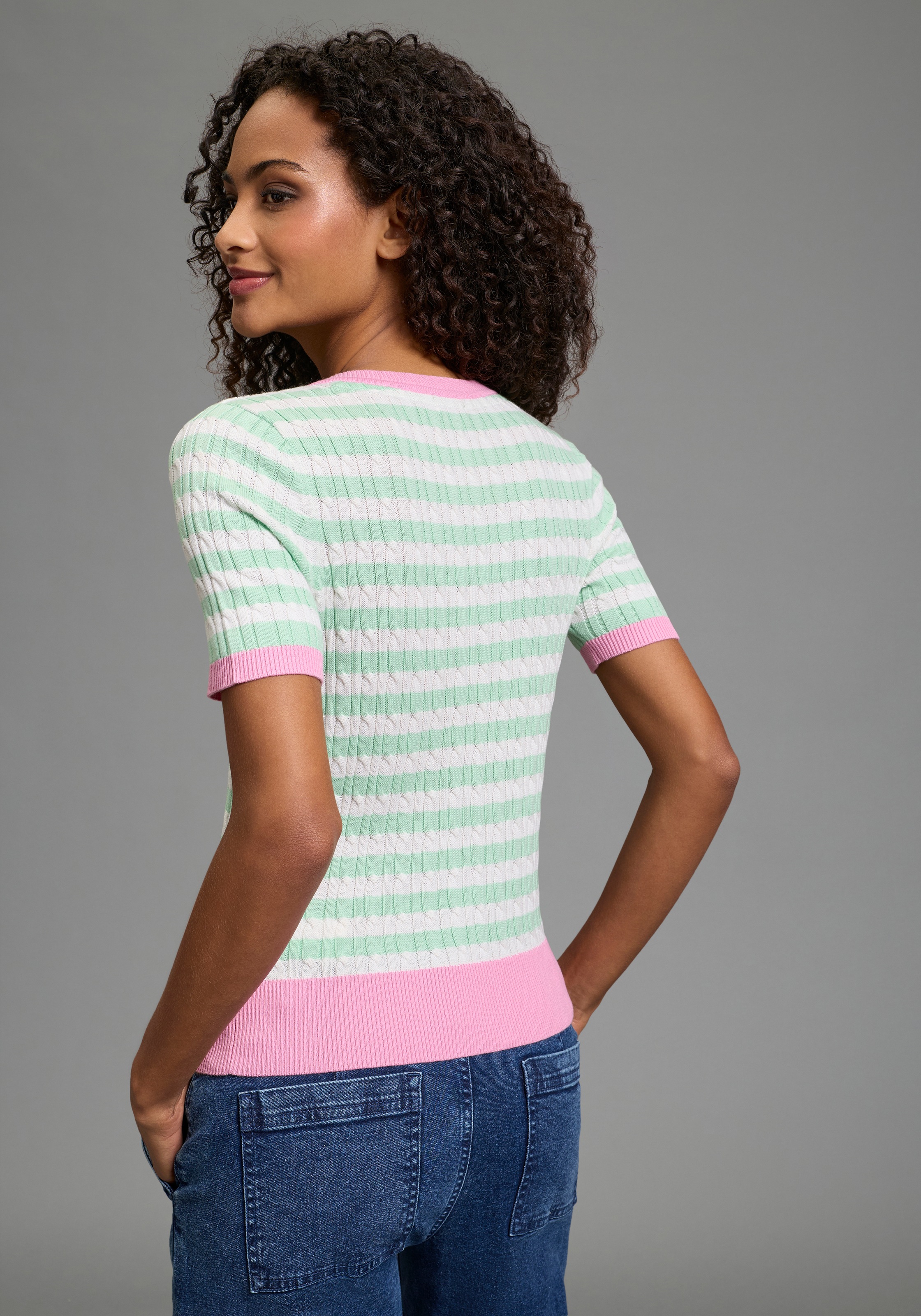 KangaROOS Strickjacke Feinstrickjacke, mit Knopfleiste, mit Halbarm günstig online kaufen