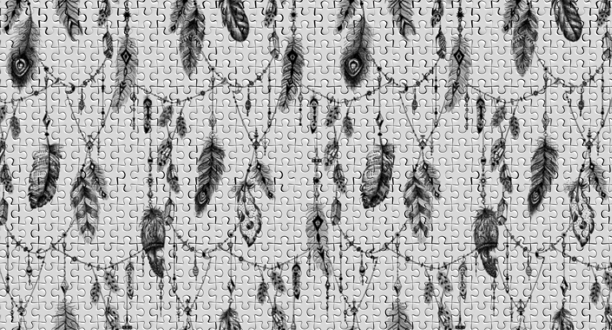 Architects Paper 1100000002199 "Atelier 47 Feather Puzzle 3" mehrfarbig glatt Vlies, Wand, Schräge, Decke