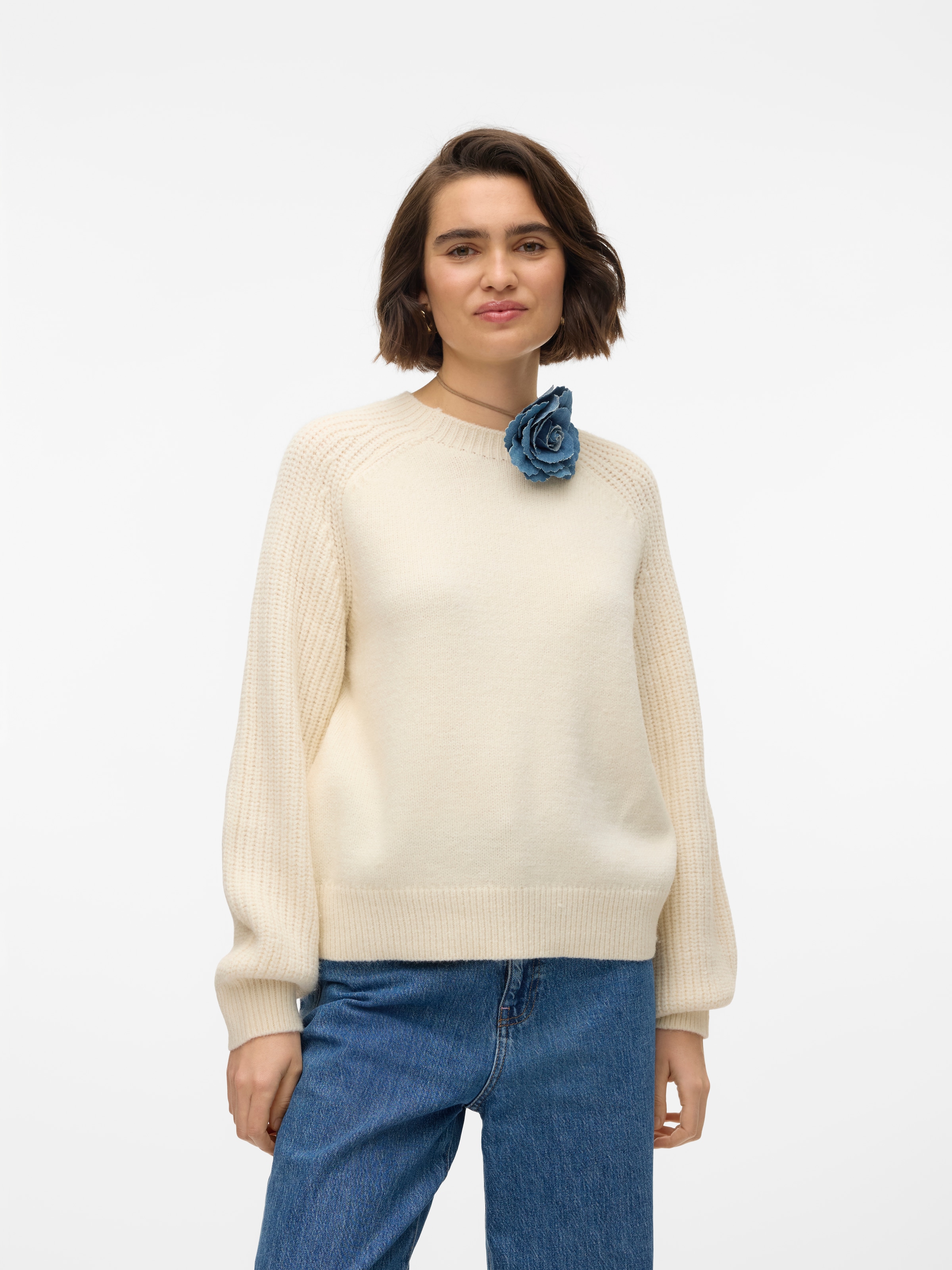 Vero Moda Rundhalspullover "VMENYA LS O-NECK PULLOVER BOO"