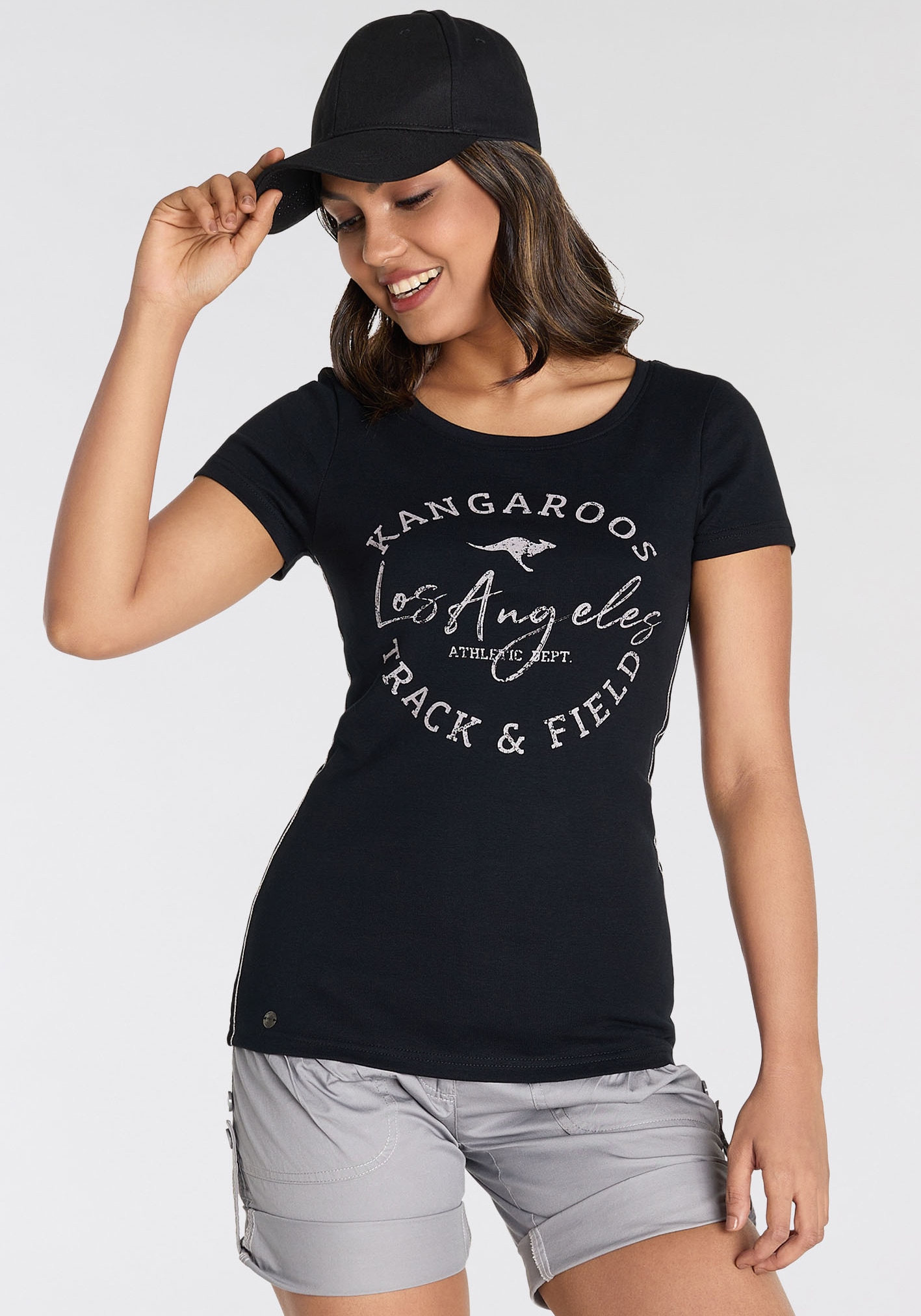 KangaROOS Print-Shirt, sehr figurbetonter Schnitt, Print, Rundhalsausschnitt