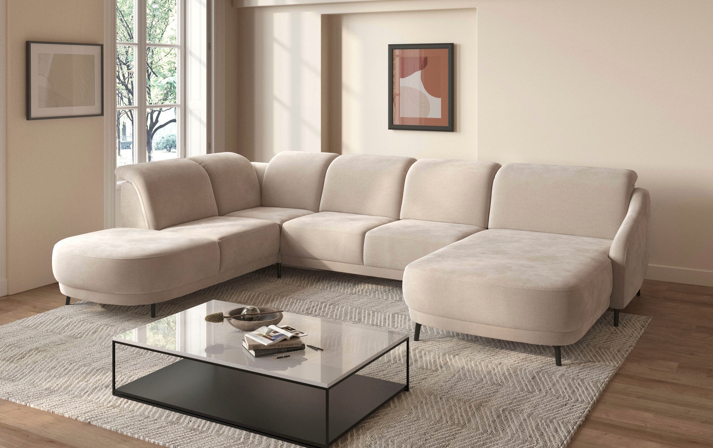 sit&more Wohnlandschaft "Blues U-Form" inkl. Kopfteilverstellung, wahlweise günstig online kaufen