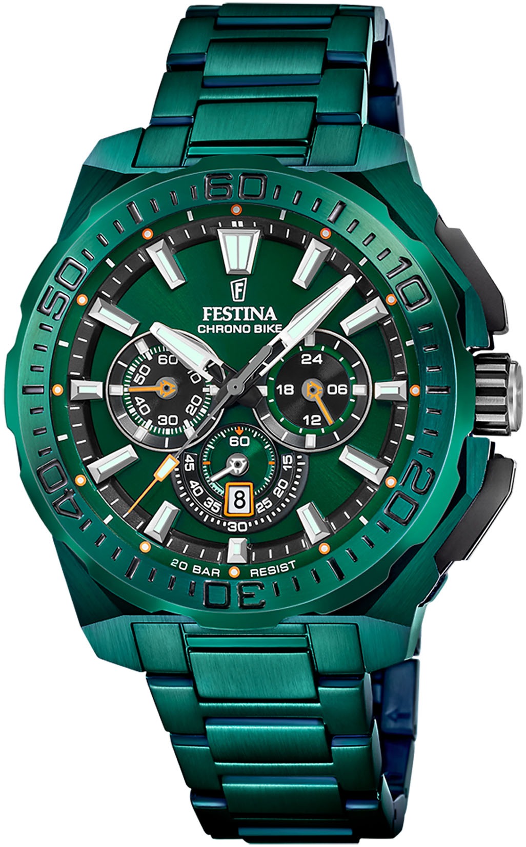 Festina Chronograph »Chrono Bike 2025 Special Edition«, (Set, 3 tlg., mit Wechselband und Bandwechsler), Quarzuhr, Armbanduhr, Herrenuhr, Edelstahlarmband