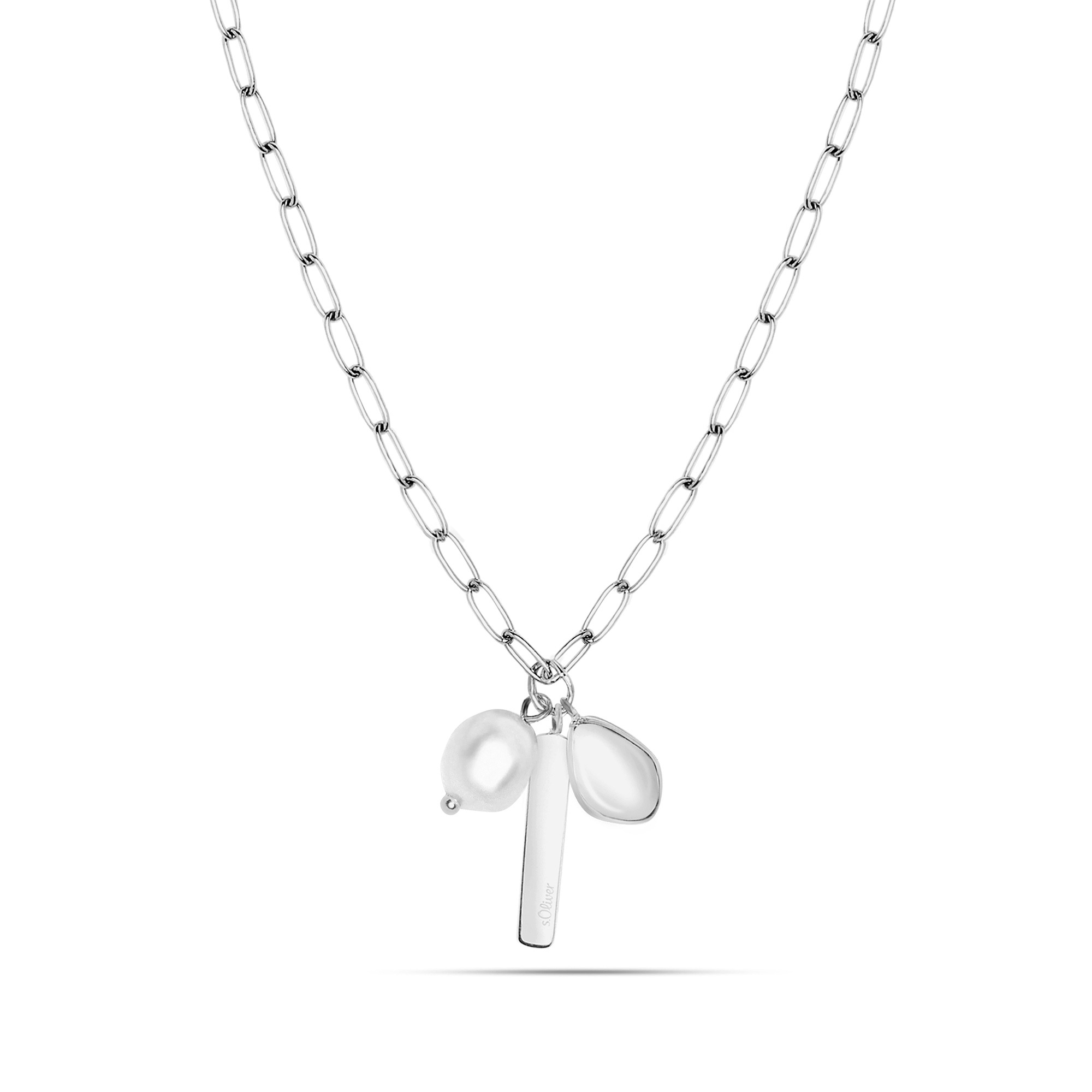 s.Oliver Kette mit Anhänger »Tag and Pearl« mit Perle (imitiert)