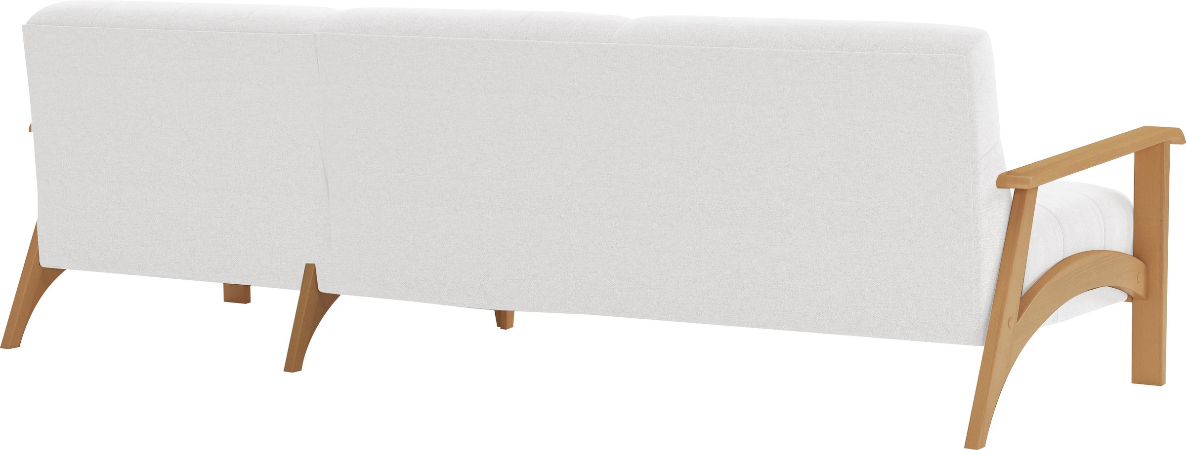 sit&more Ecksofa »Billund L-Form«, Armlehnen aus eichefarbigem Buchenholz, verschiedene Bezüge und Farben