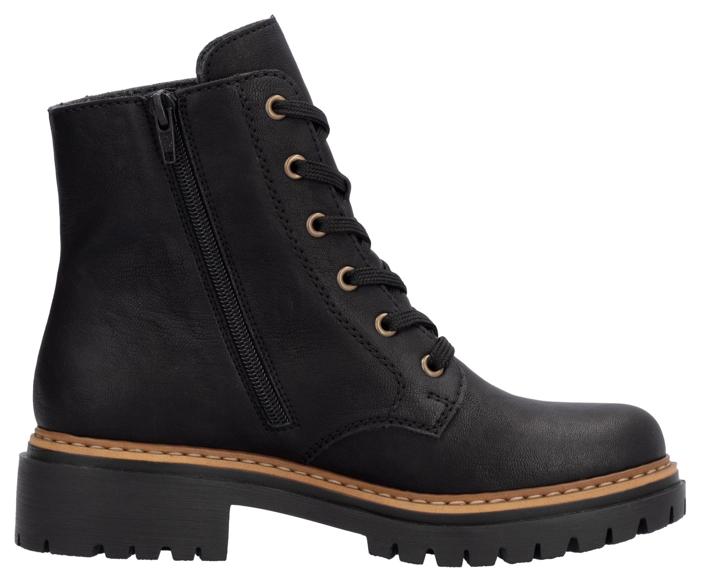Rieker Schnürstiefelette, Schnürboots, Blockabsatz, mit praktischem Innenreißverschluss