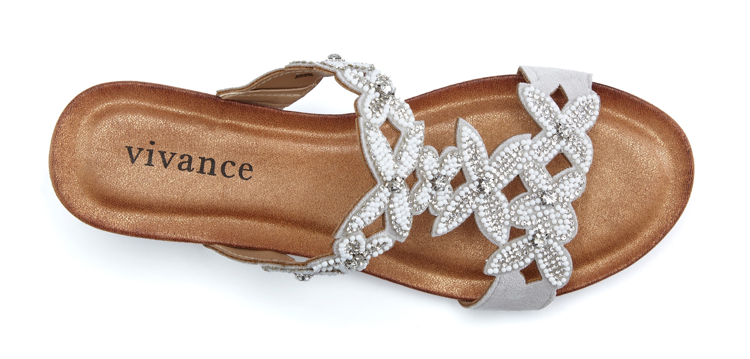 Vivance Pantolette »Mule, Sommerschuh, Sandale,«  mit Keilabsatz und modischen Glitzerdetails