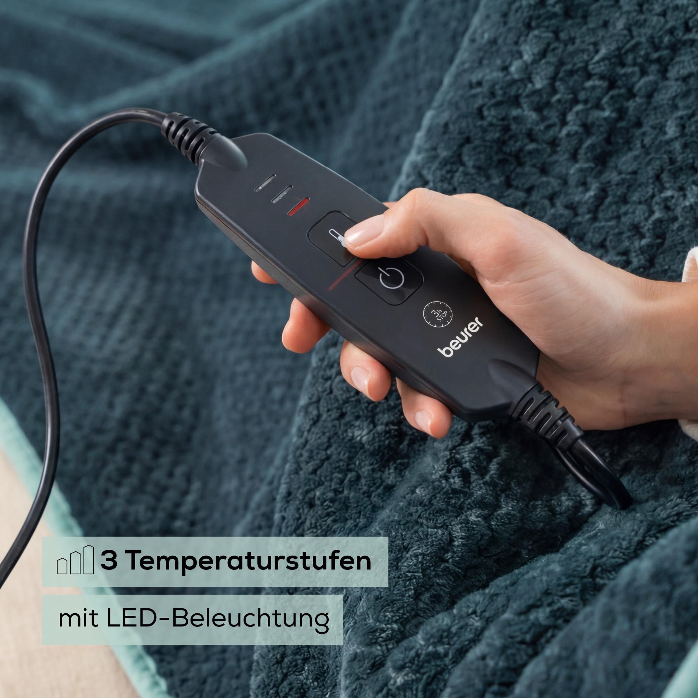 BEURER Heizdecke »HD 65 Dark Grey Limited Edition 2026 mit 3 Temperaturstufen« Mit Temperaturüberwachung und Sicherheitsabschaltung