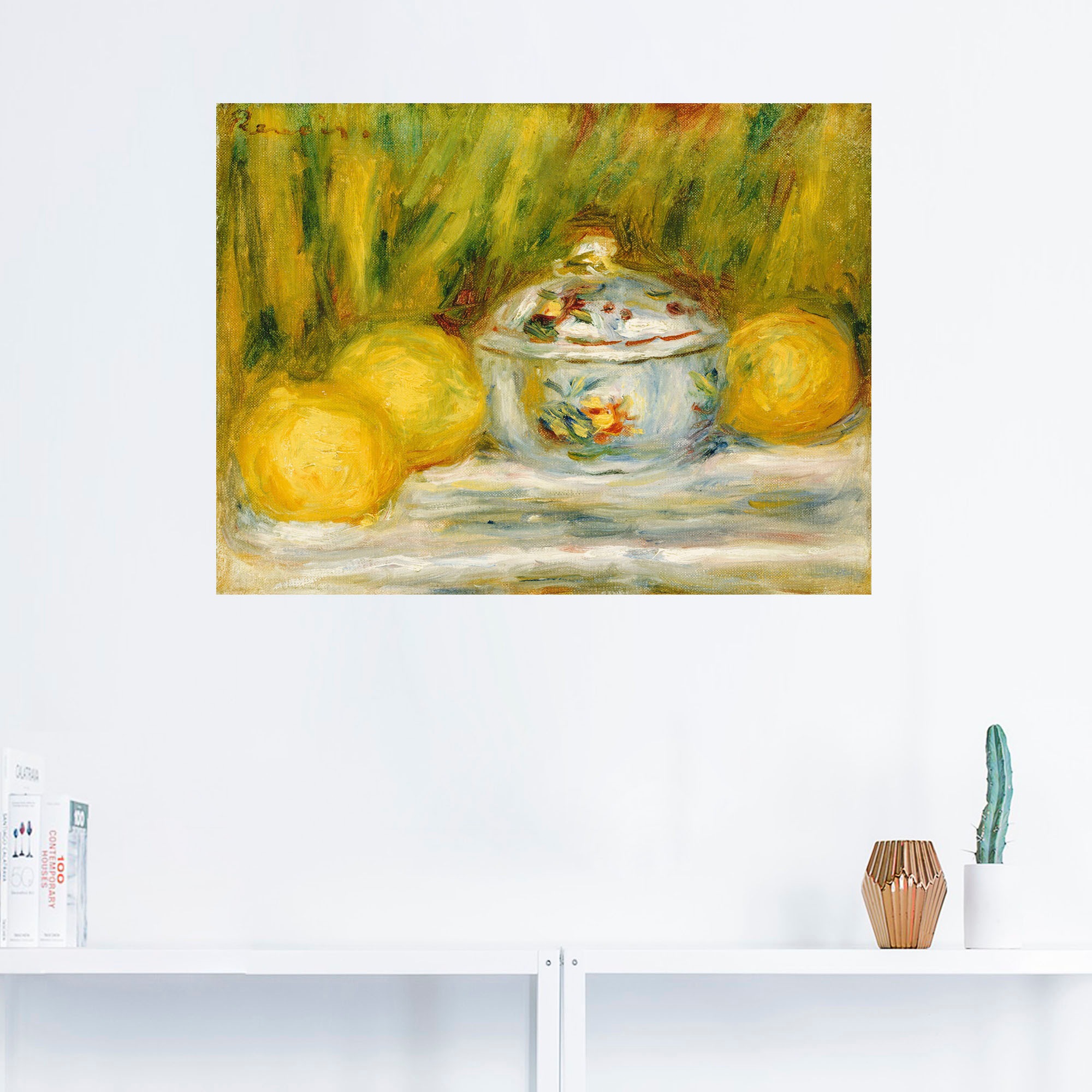 Artland Wandbild »Stillleben mit Zuckerdose und Zitronen«, Arrangements, (1 St.), als Leinwandbild, Wandaufkleber oder Poster in versch. Größen