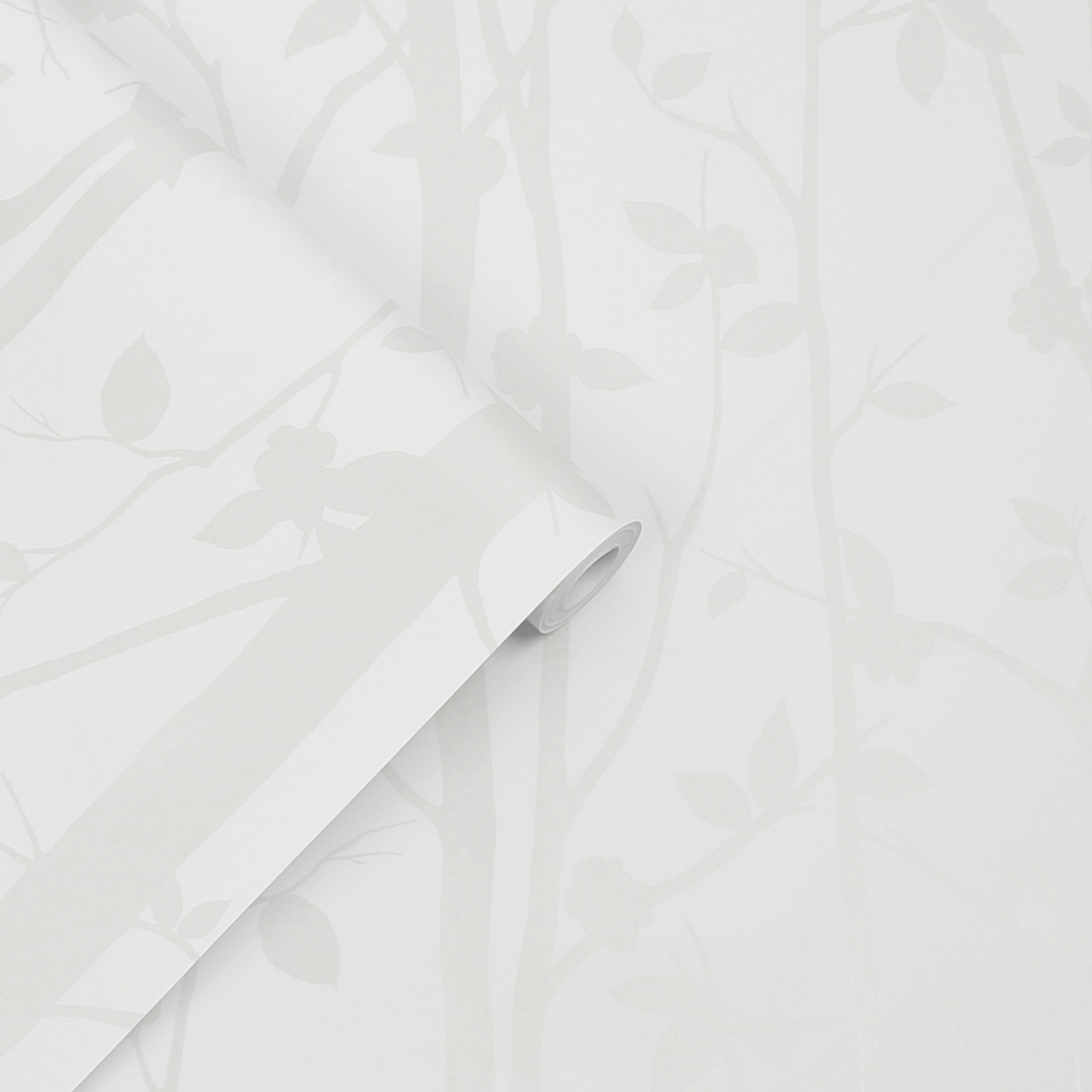 LAURA ASHLEY Vliestapete »Cottonwood Pearlescent Weiß«, FSC® zertifiziert, mit lebhaftem Druck, 10 Meter Länge