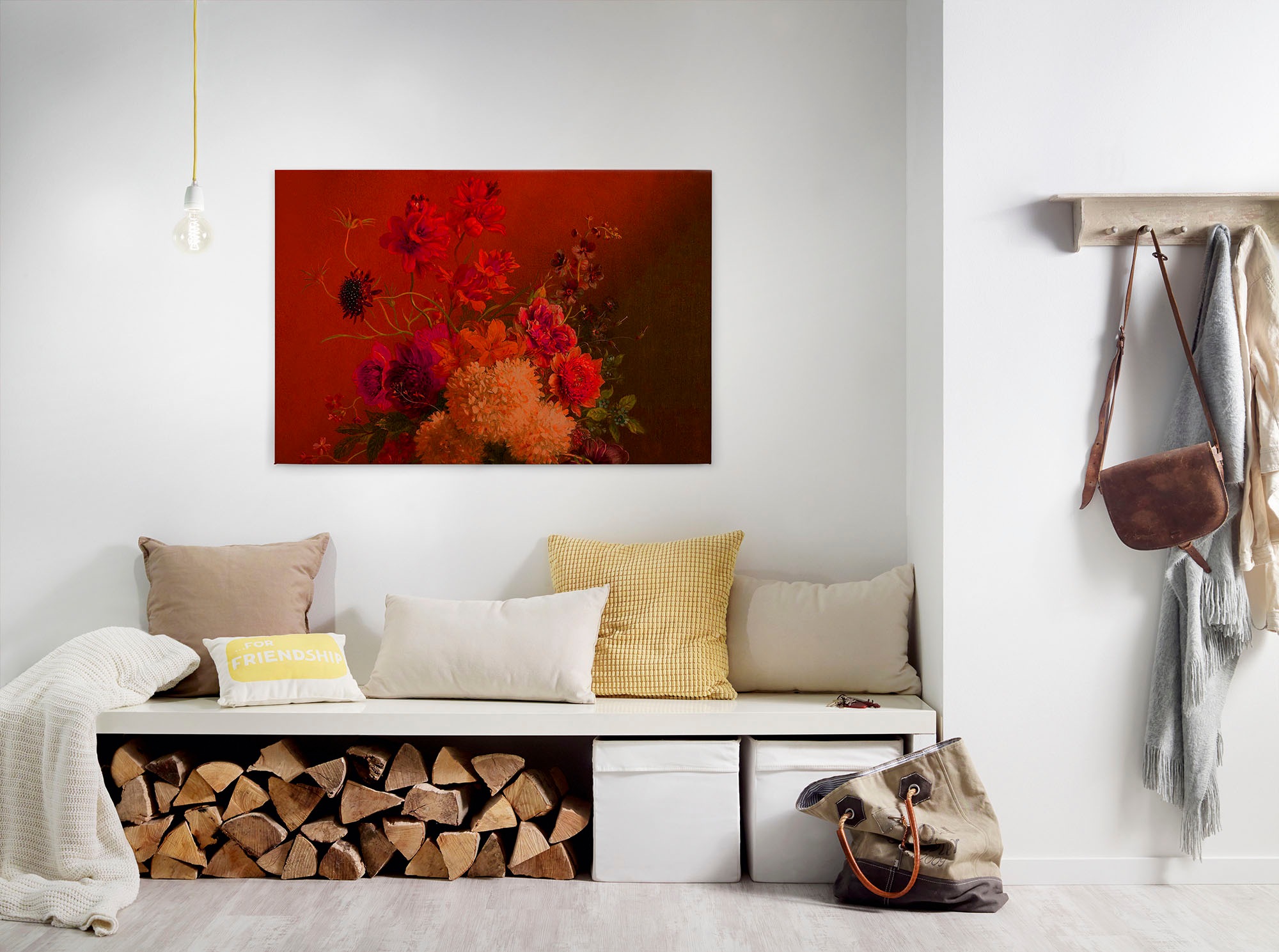 A.S. Création Leinwandbild "bouquet vibrant" Blumen Kunst 1 Stk. tlg. Keilrahmen Bild Blumen-Strauß Floral Leinwand-Bild Wohnzimmer modern
