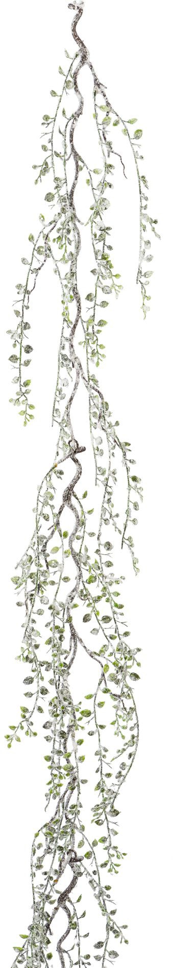 Creativ green Winterliche Kunstpflanze »Weihnachtsdeko,  Weihnachtsgirlande«, Girlande mit Frost-Optik, Länge 182 cm, 2er-Set | BAUR