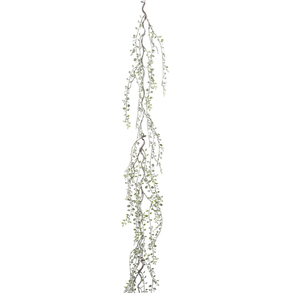 Creativ green Winterliche Kunstpflanze »Weihnachtsdeko, Weihnachtsgirlande«, Girlande mit Frost-Optik, Länge 182 cm, 2er-Set
