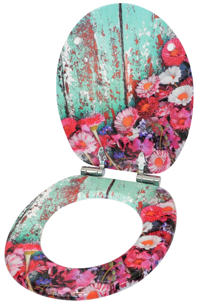 Sanilo Badaccessoire-Set »Spring«, (Komplett-Set, 6 tlg.), bestehend aus WC-Sitz, Badteppich, Stöpsel, Seifenspender, WC-Bürste