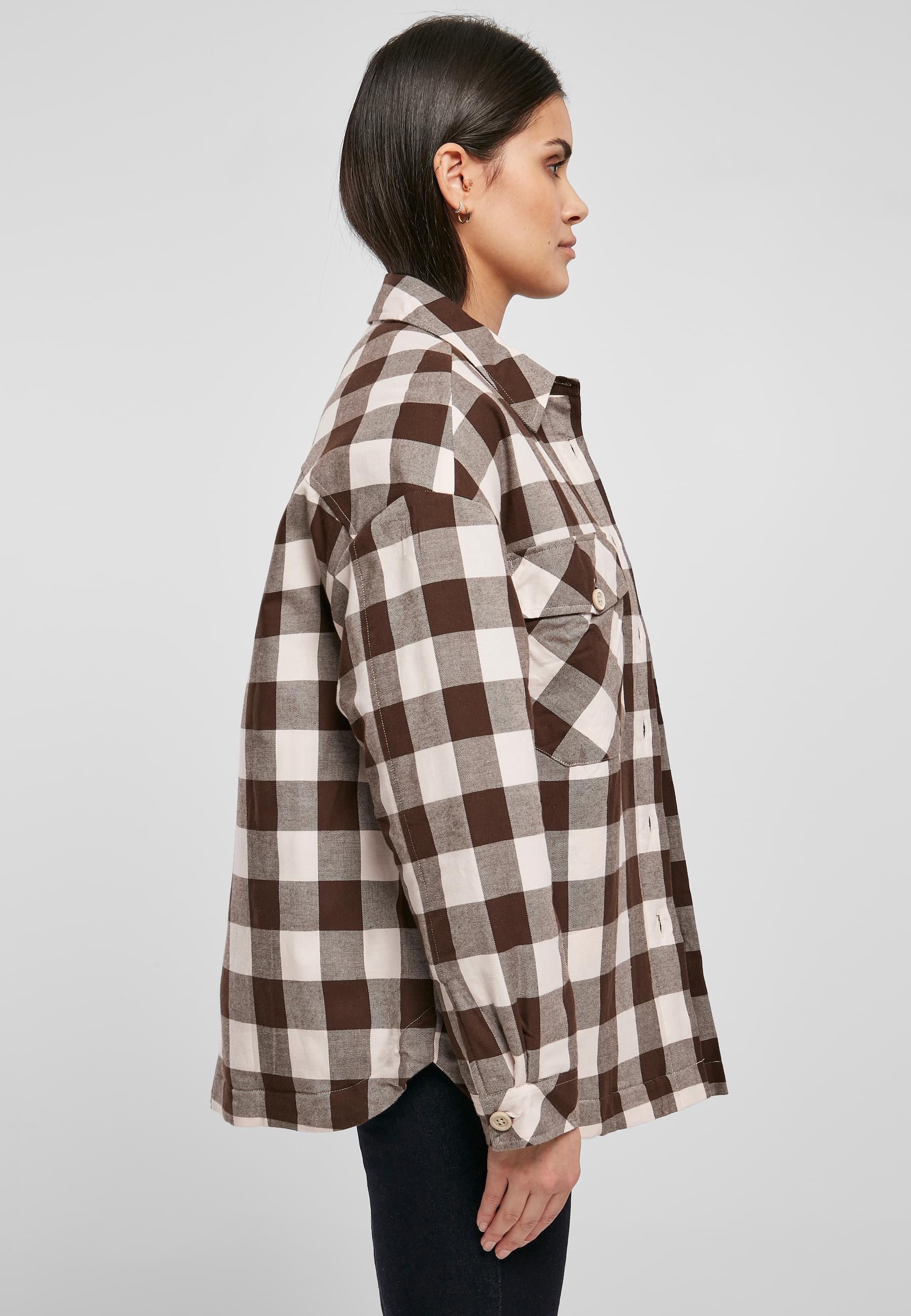 URBAN CLASSICS Allwetterjacke »Urban Classics Damen Ladies Flanell Padded Overshirt«, (1 St.), ohne Kapuze
