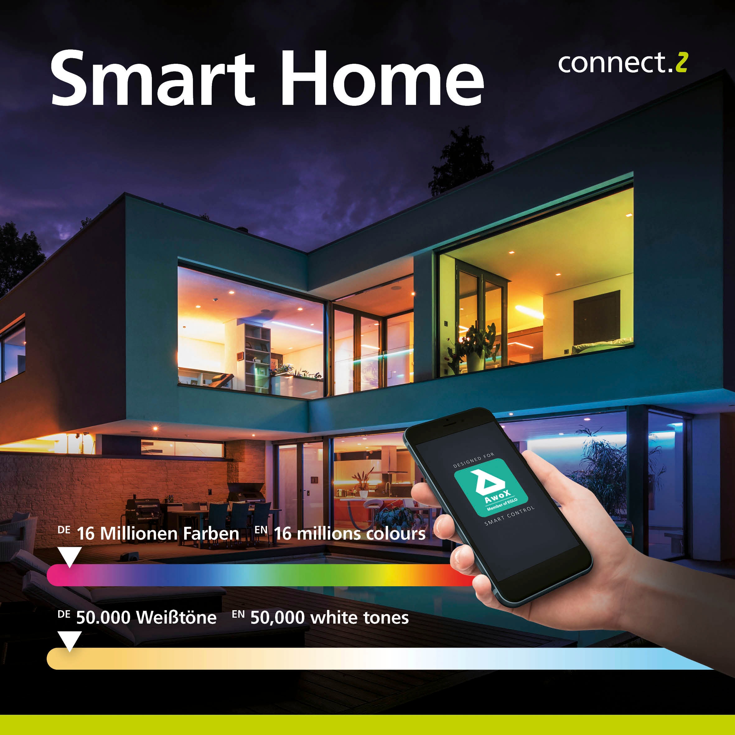 EGLO Hängeleuchte »ANDREAS-Z Hängelampe schwarz, ZigBee 3.0, Pendelleuchte, Pendellampe«, 2 flammig, Leuchtmittel LED-Modul | LED fest integriert, Timer, App / Sprachsteuerung Alexa, 117x7x110cm, exkl. Fernbedienung