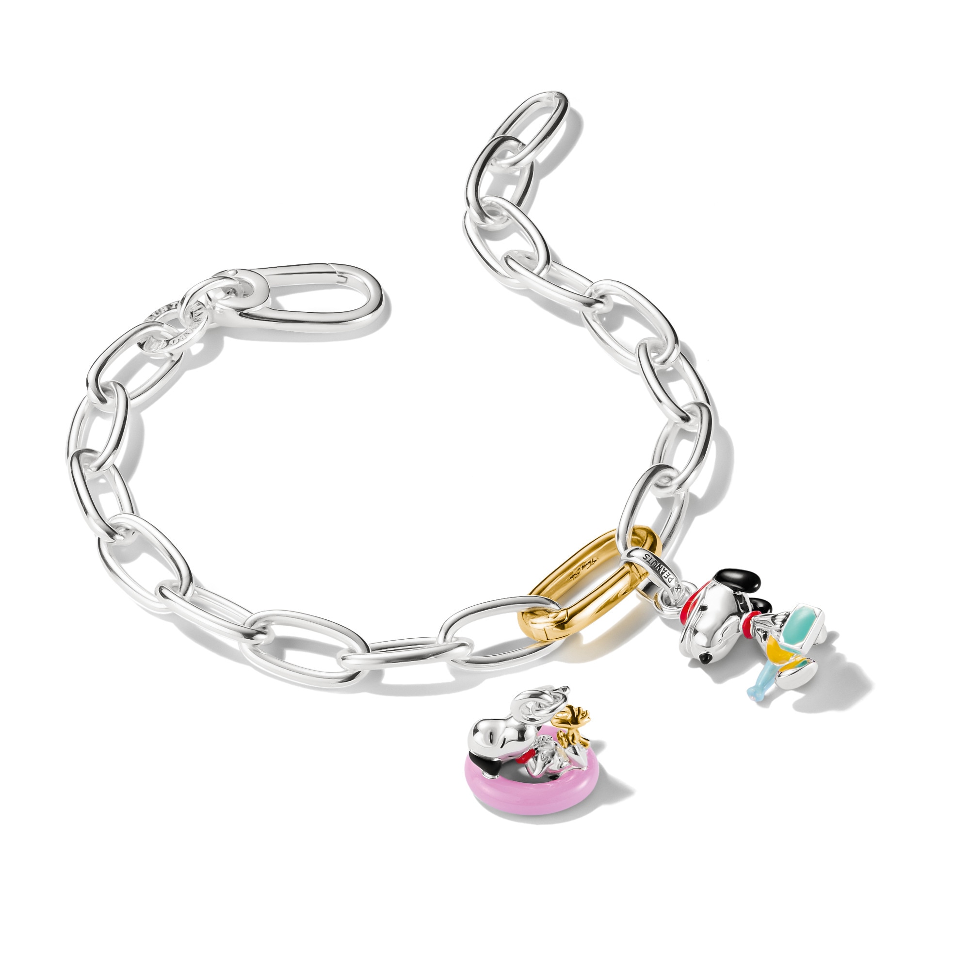 THOMAS SABO Damen Charm-Einhänger "THOMAS SABO x Peanuts Snoopy Charm - Connect", silber, Silber 925 (recycelt), Charms, Emaille