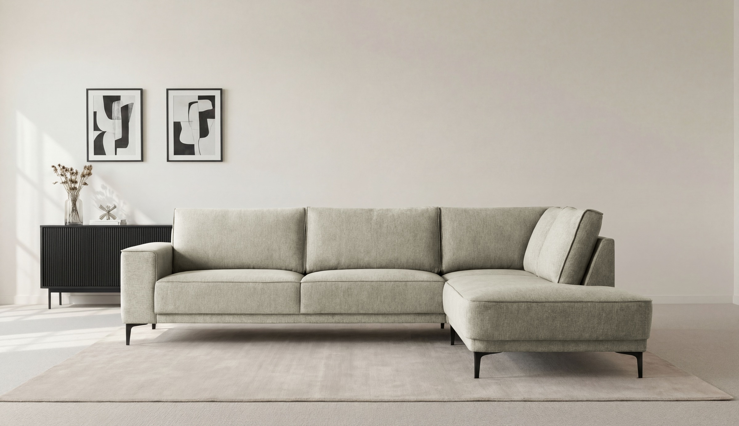OTTO home Ecksofa "Casina" mit abgerundeter Ottomane, in einem weichen Chenille-Stoff