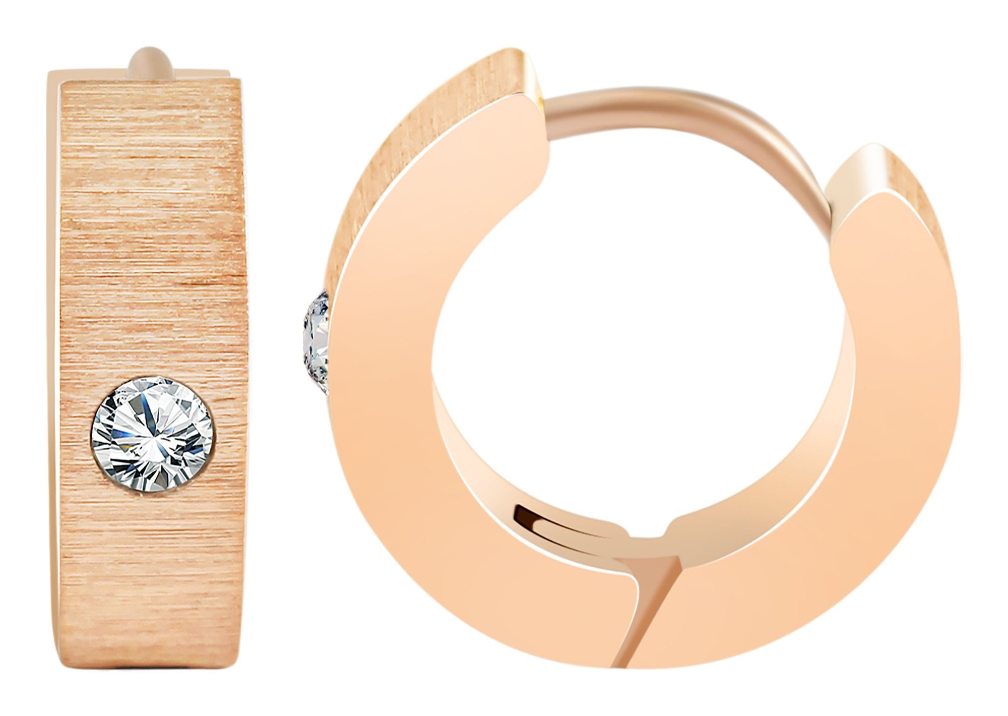 Adelia´s Paar Creolen "Damen Ohrringe – Creole aus Edelstahl mit Strass Ste günstig online kaufen