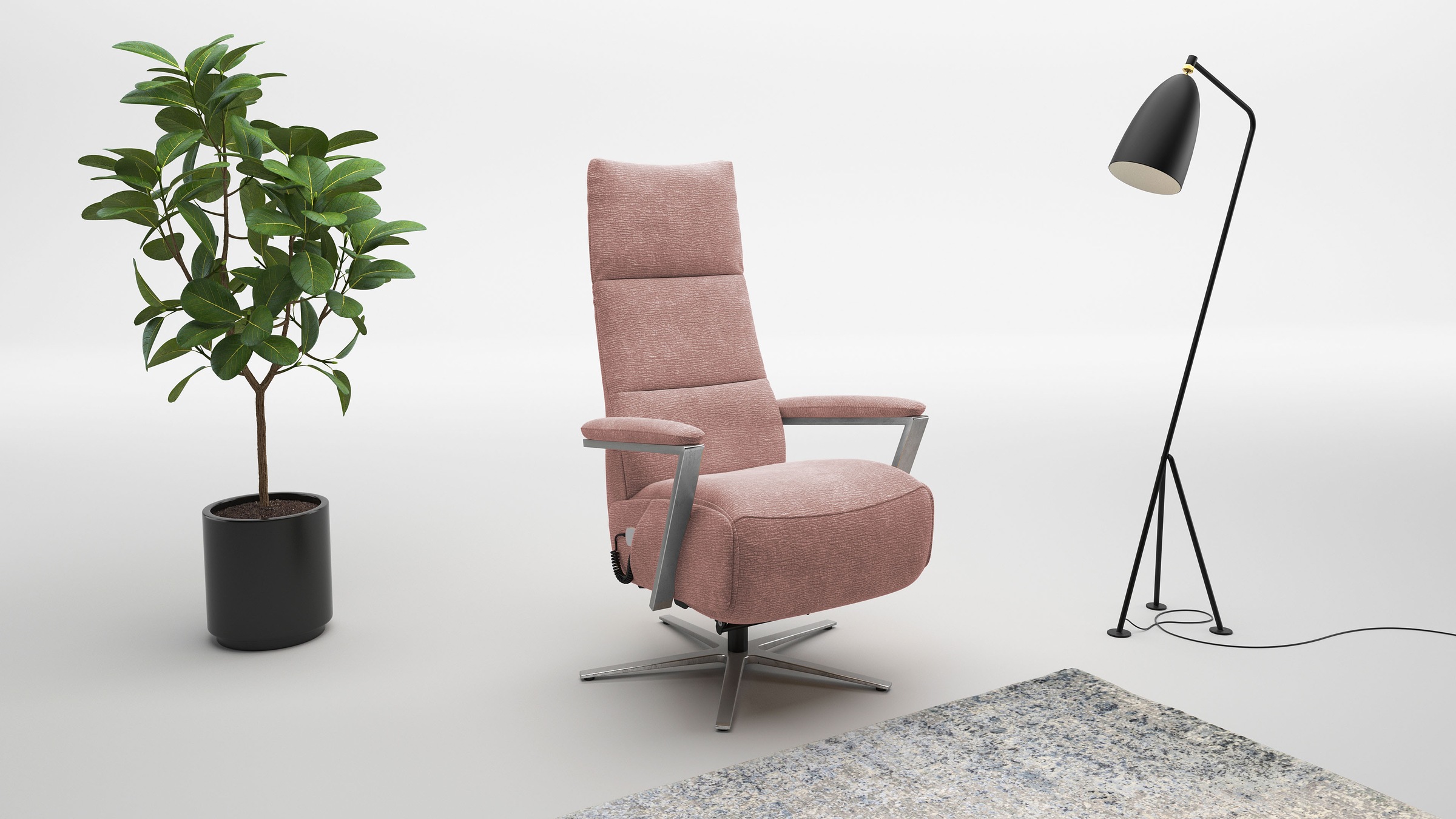 sit&more TV-Sessel "Vario Comfort, inkl. Kopfteilverstellung & 360 Drehfunktion" mit Herz-Waage-Funktion & 3 Motoren, Höhe der Armlehnen 60cm