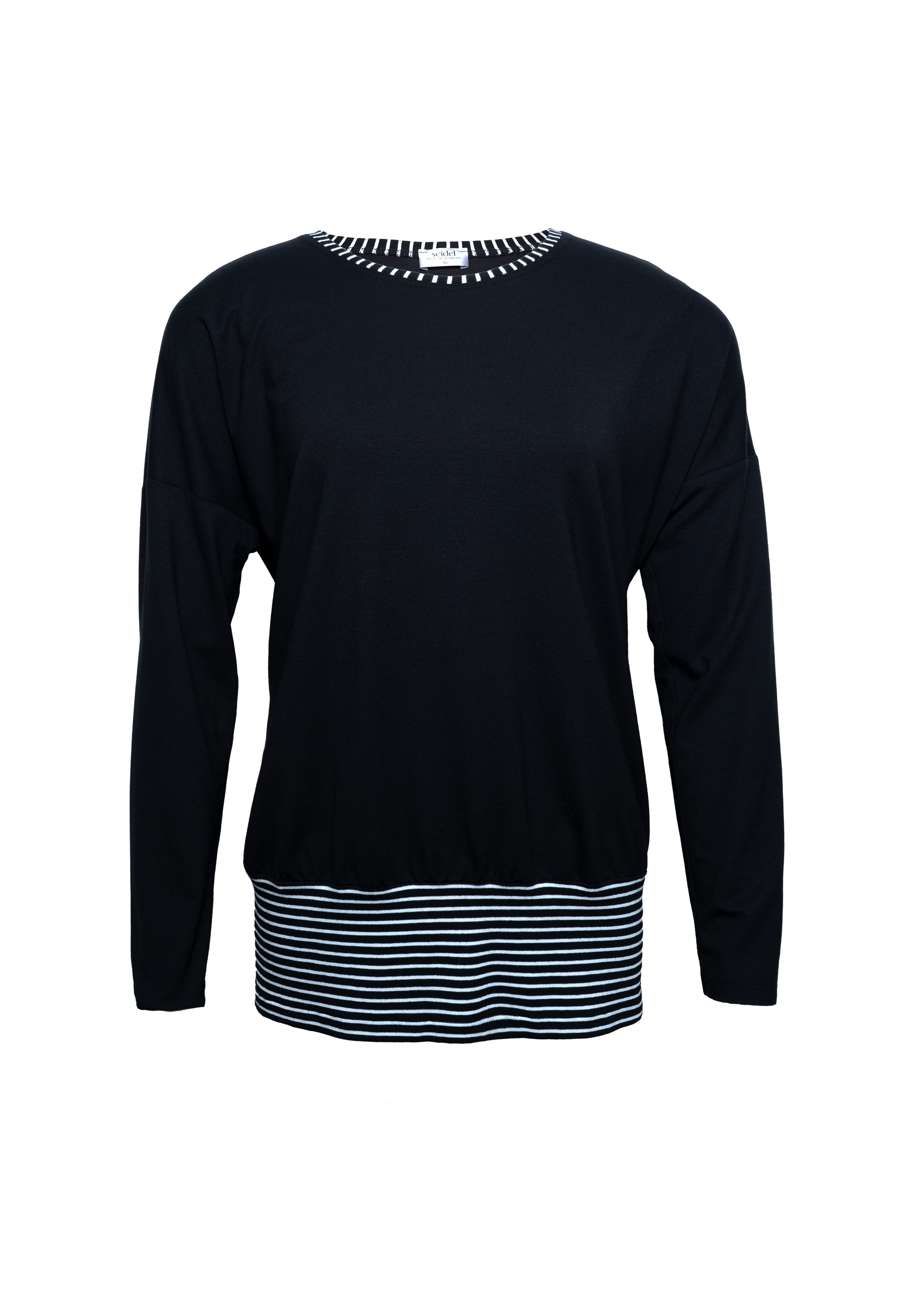 Seidel Moden Longshirt, Unifarben, mit Streifen-Details -MADE IN GERMANY günstig online kaufen