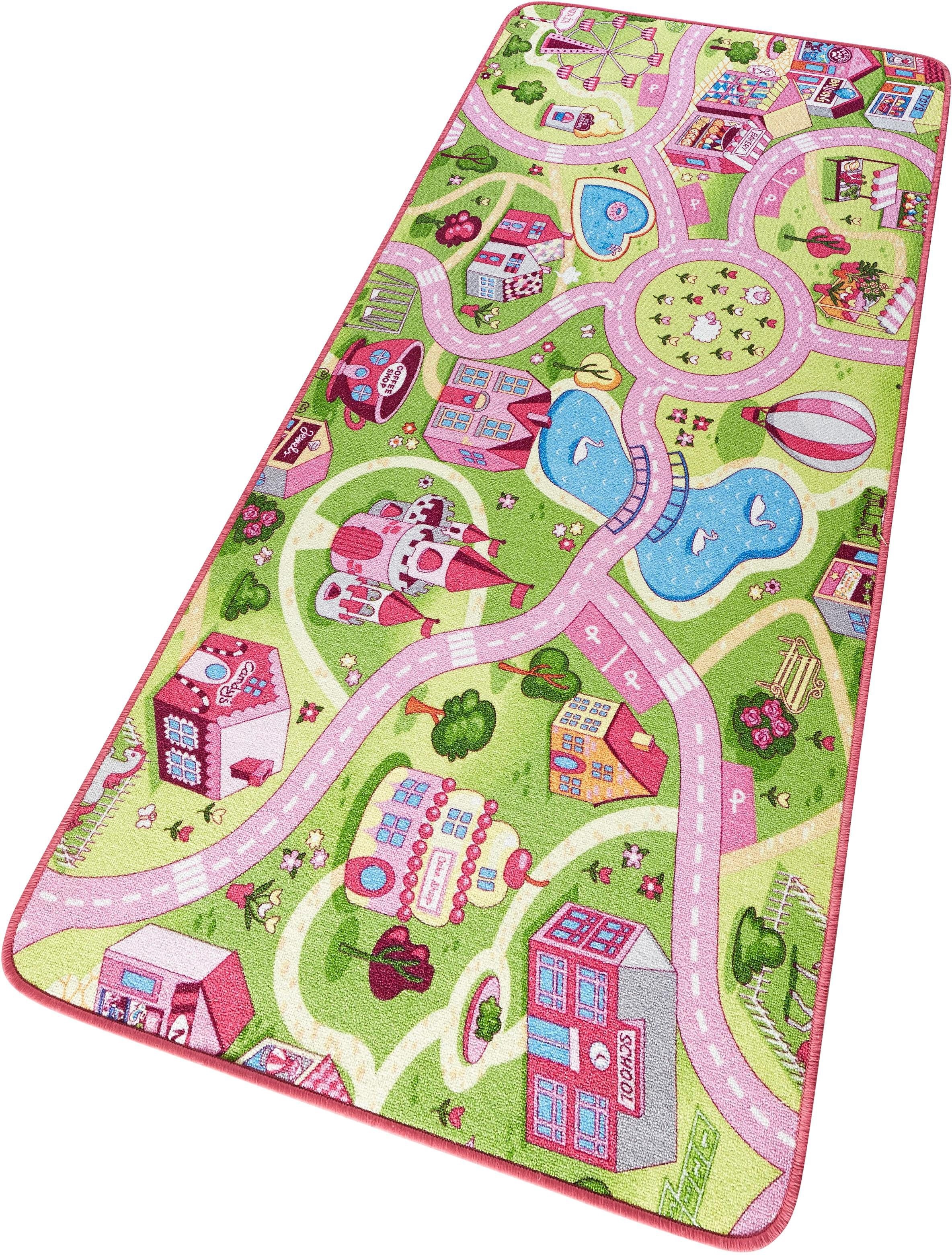 Kinderteppich HANSE HOME "Sweettown" Gr. 4, rosa, B:160cm H:7mm L:240cm, Kunstfaser, Teppiche, Kinderteppich, Kurzflor, Straßen-Spielteppich, Spielunterlage, Kinderzimmer 3