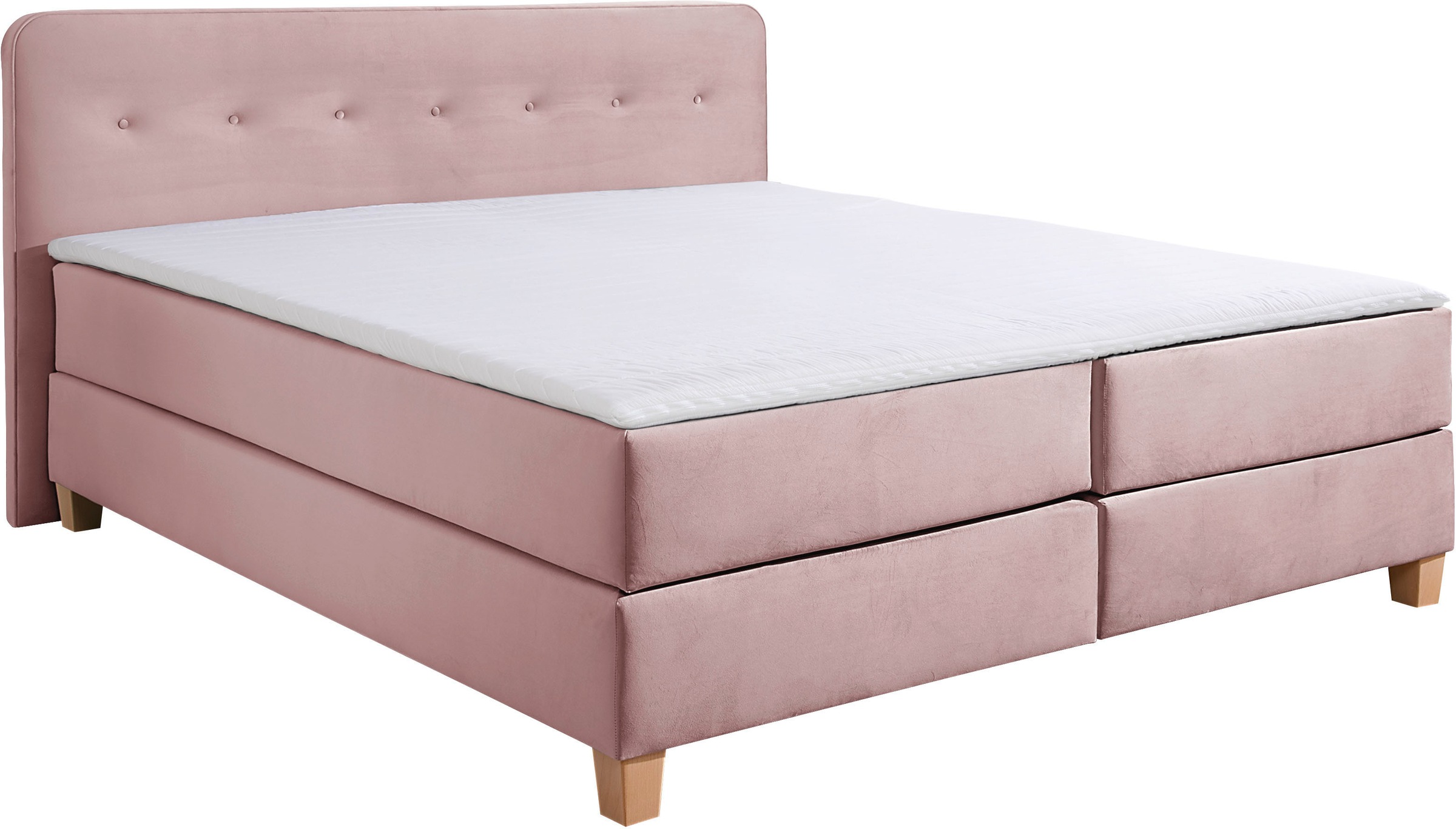Home affaire Boxspringbett »Fargo«, inkl. Topper, in 3 Matratzenarten, in Samt- oder Strukturstoff