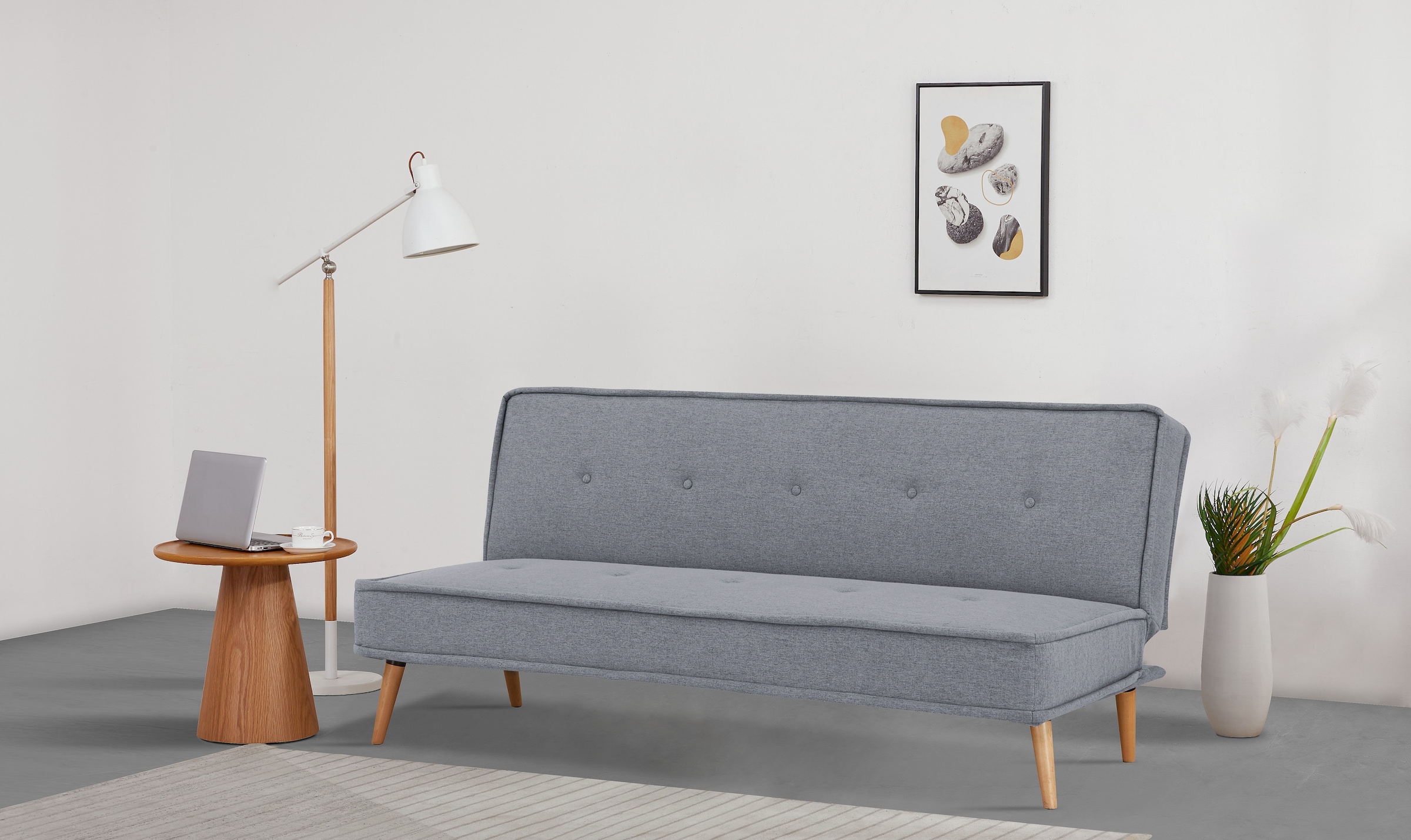 INOSIGN Schlafsofa »ARBON,183cm, klappbarer 3-Sitzer mit verstellbarer Rückenlehne und«, Bettfunktion, Webstoff und Kunstleder