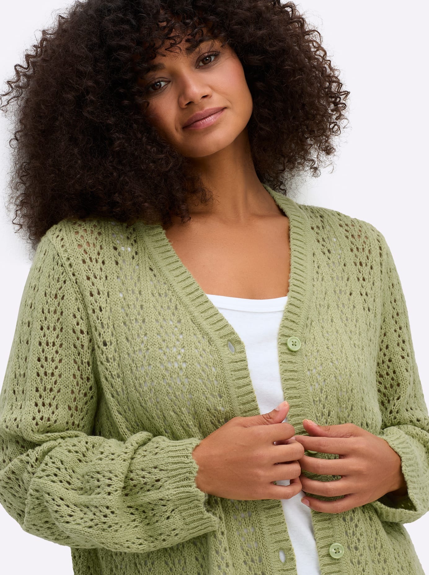 Sheego Knit Cardigan Women's Green Size 48/50 3