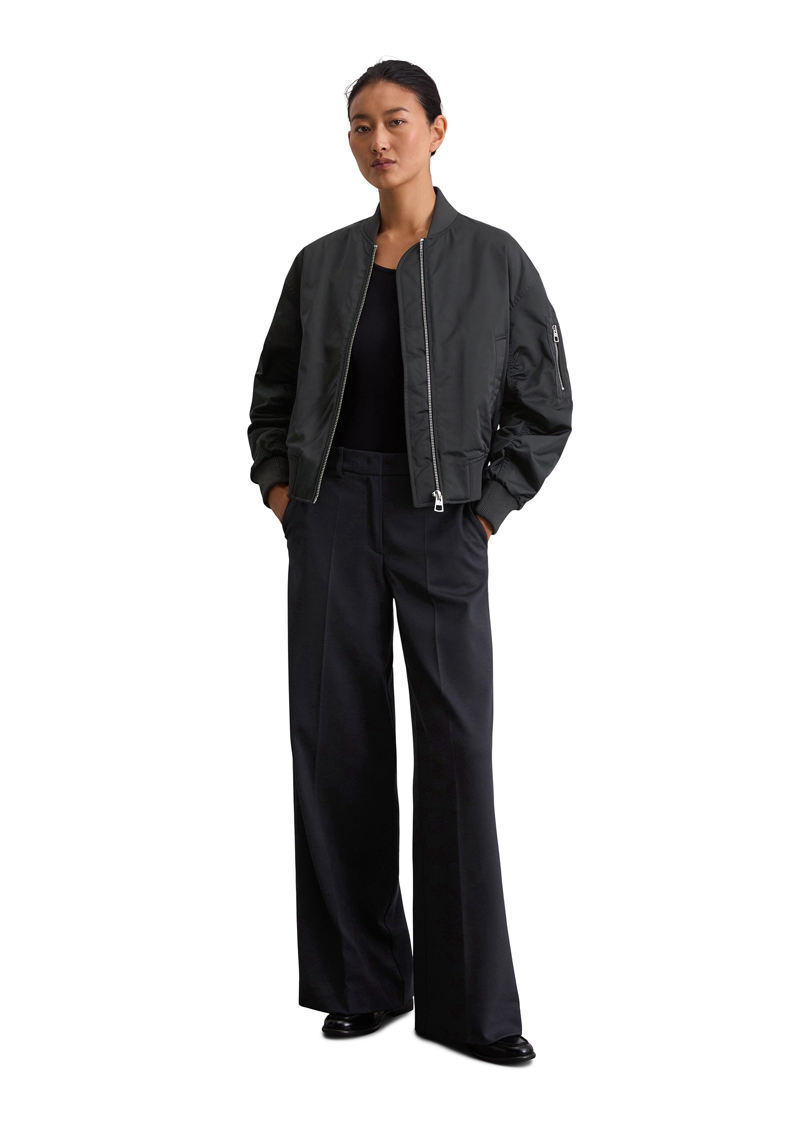 Marc O'Polo Outdoorjacke »aus recyceltem Shiny-Polyester-Twill«, ohne Kapuze