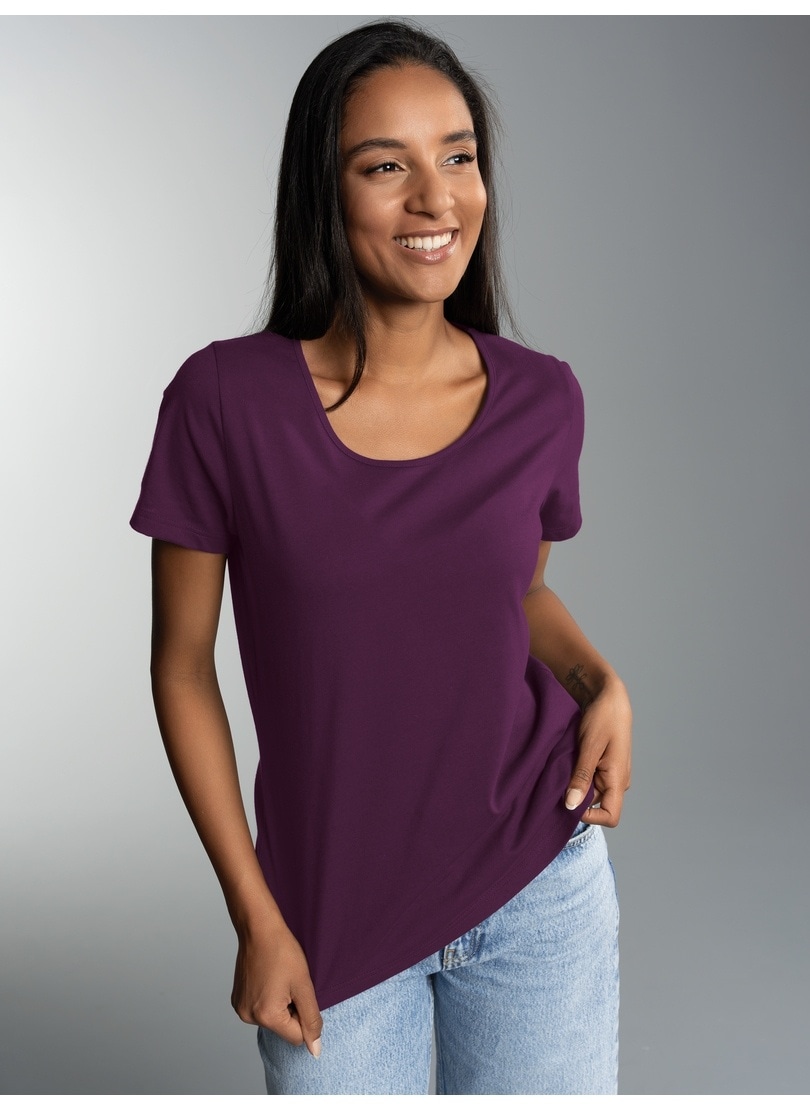 Trigema T-Shirt "TRIGEMA Damen T Shirt aus Biobaumwolle" 1 günstig online kaufen