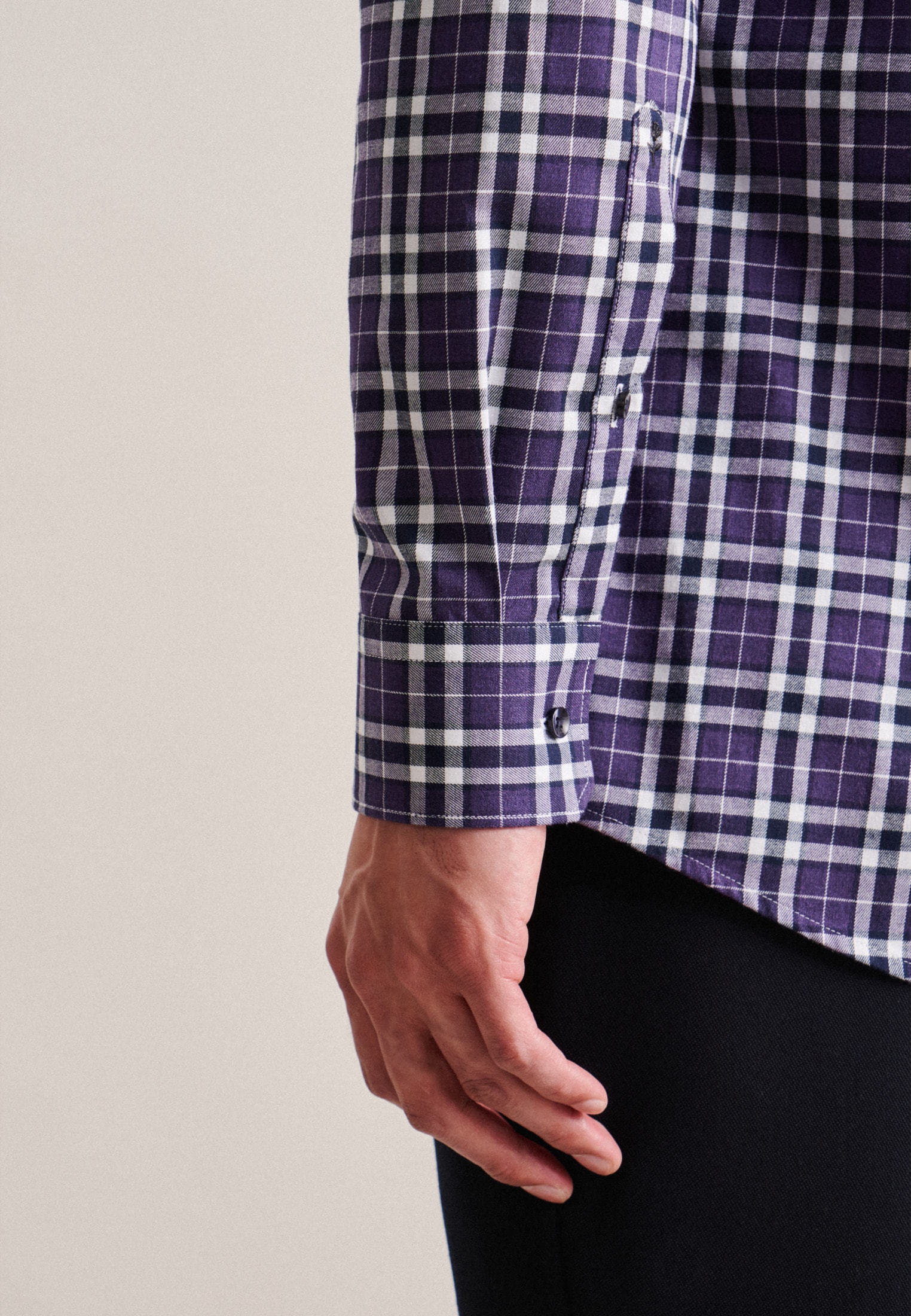 seidensticker Flanellhemd »Regular«, Regular Langarm Button-Down-Kragen Karo