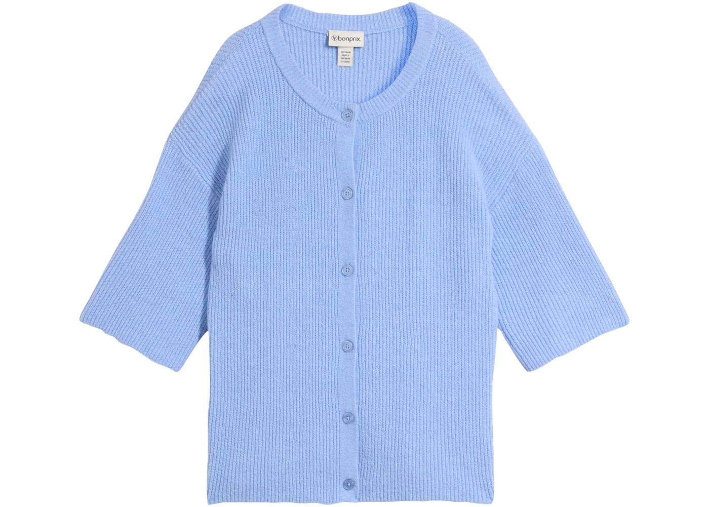 bonprix Strickjacke mit Knopfleiste, Oversize-Passform, Halbarm, im Casual-Stil