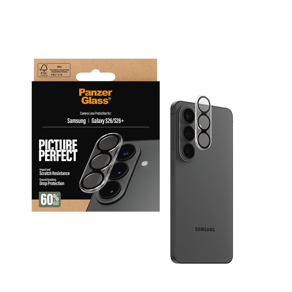 CARE by PanzerGlass Kameraschutzglas »Camera Lens Protector« für Samsung Galaxy S26;Samsung Galaxy S26 Plus Objektivschutz, Schutzfolie, Linsenschutz, kratz- & stoßfest