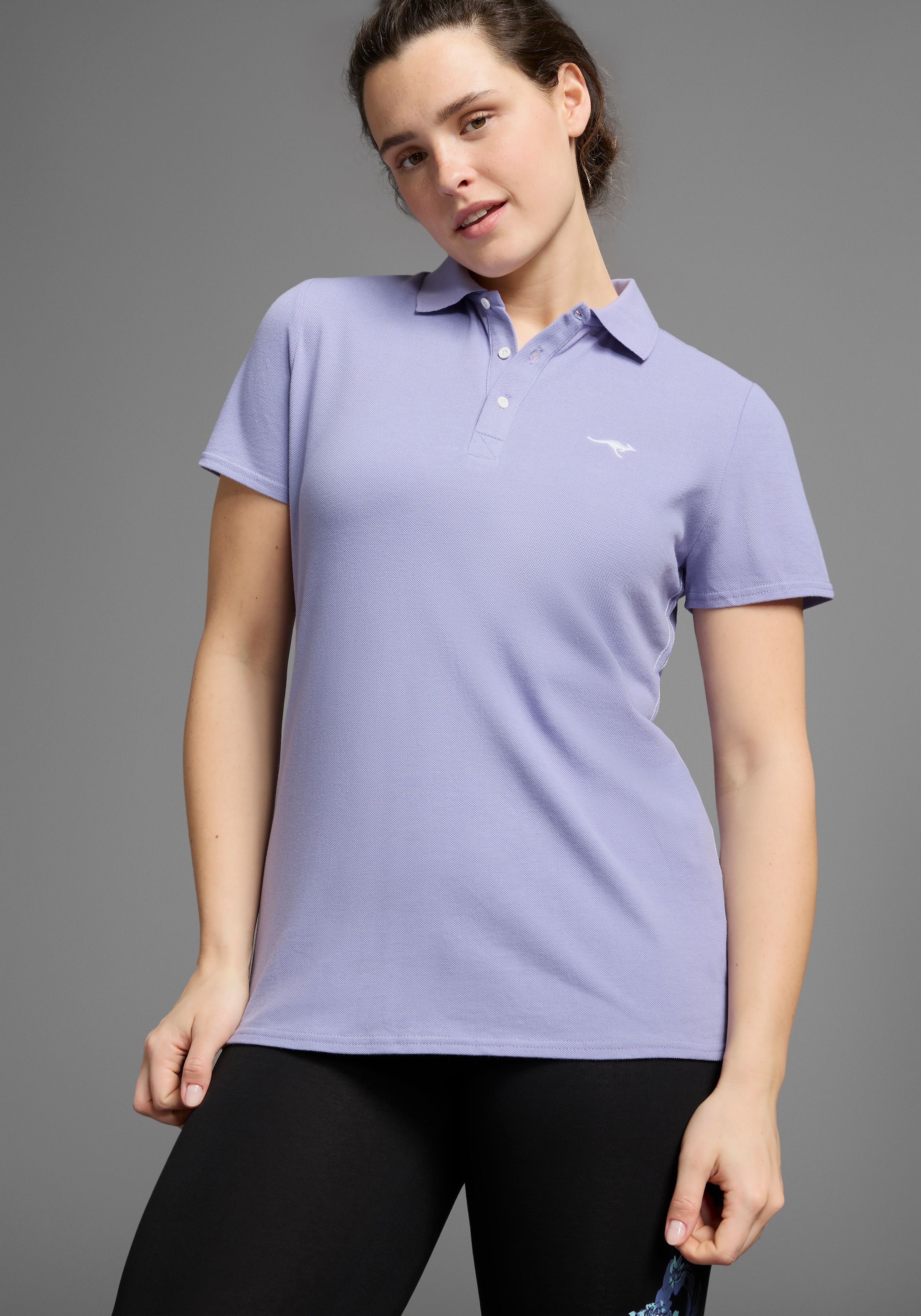 KangaROOS Poloshirt, Kurzarm, unifarben, Polokragen, aus Baumwolle, große G günstig online kaufen