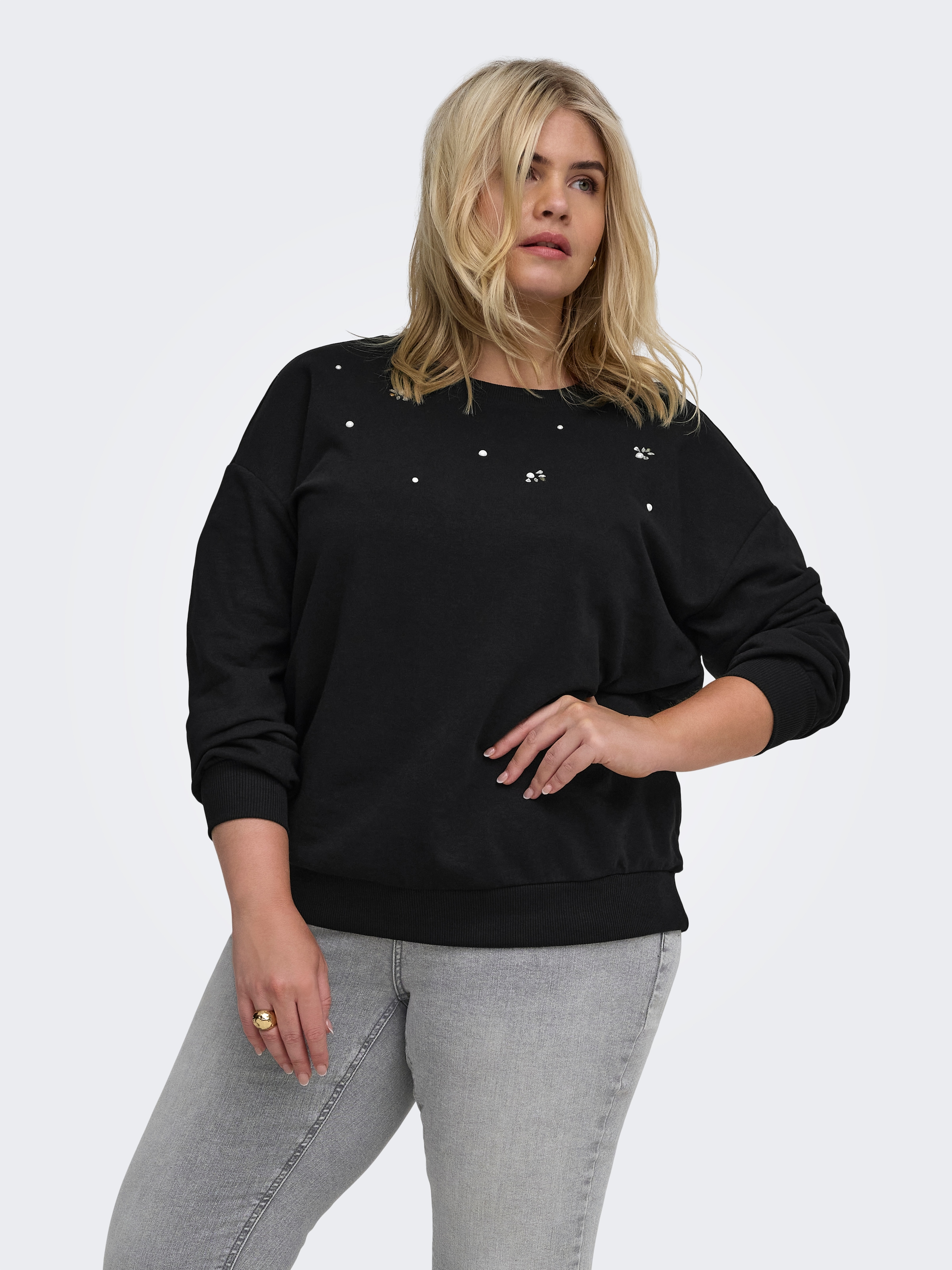 ONLY CARMAKOMA Sweatshirt "CARAMBER L/S O-NECK SWEAT JRS", Baumwollmischung