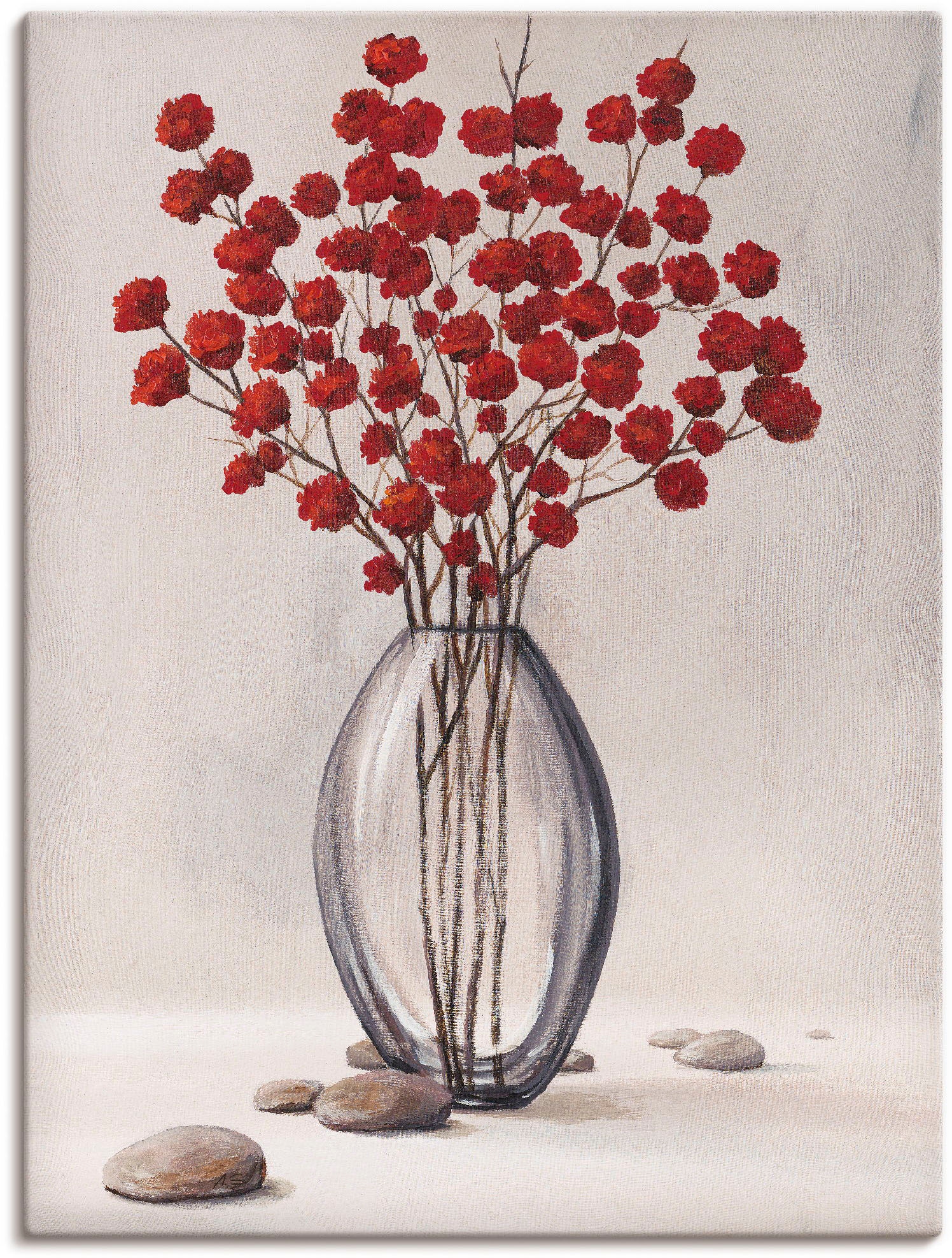 Artland Leinwandbild »Dekorative rote Herbstblumen«, Blumenbilder, (1 St.), auf Keilrahmen gespannt
