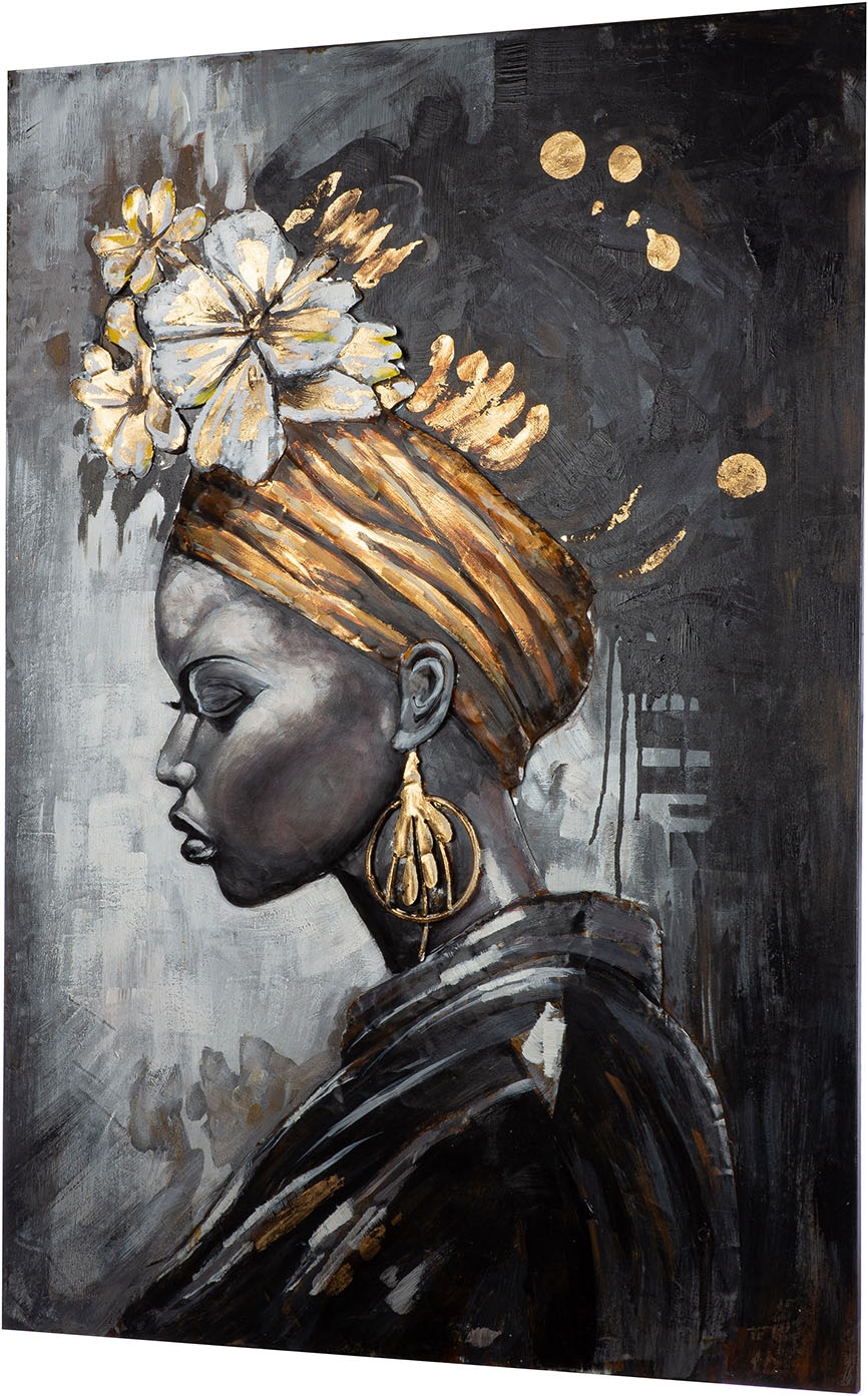 GILDE Metallbild »Bild rechteckig Beauty in black« Gemälde 1 Stk. tlg.