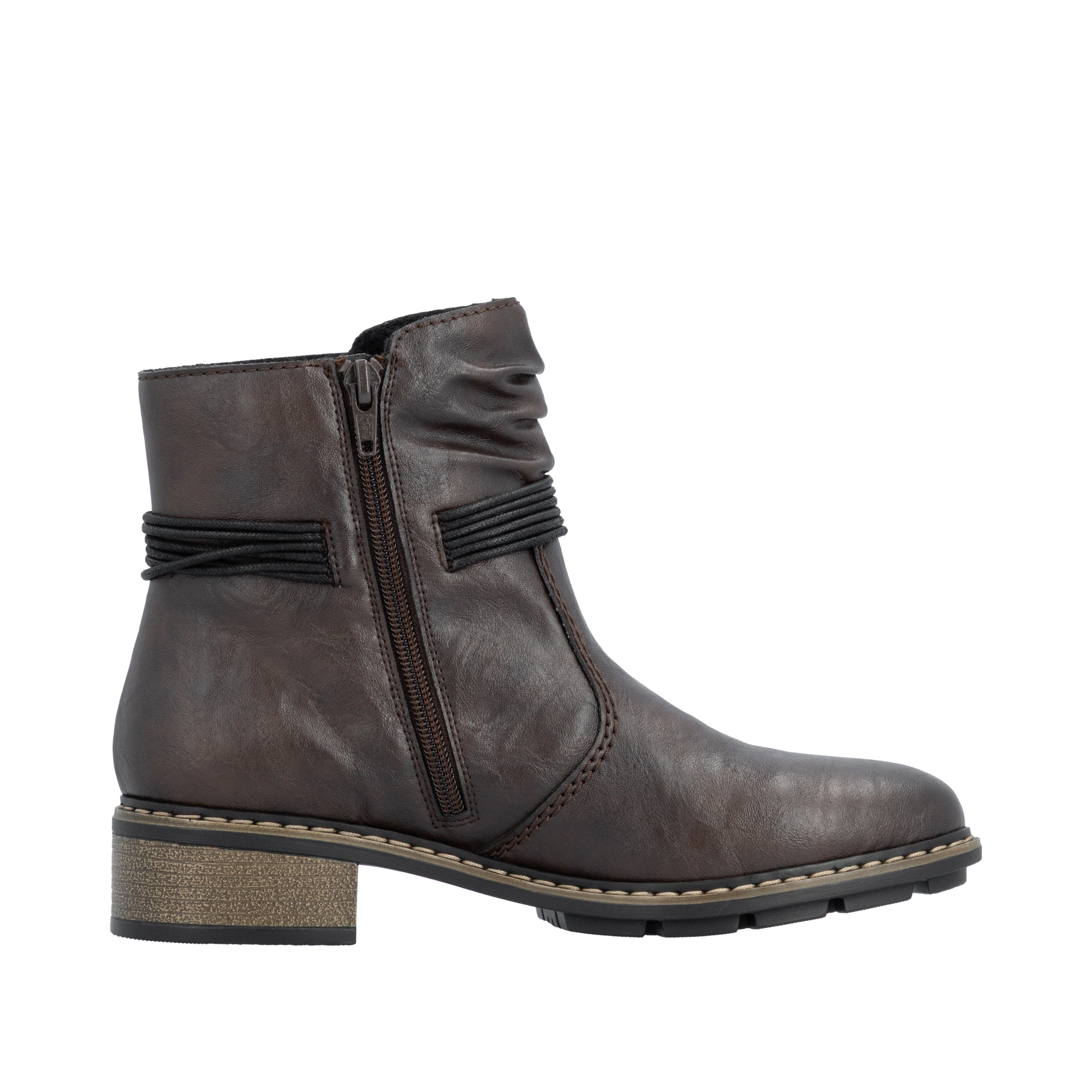 Rieker Winterstiefelette  Reißverschluss-Boots mit Zierkordel und slouchy Schaft