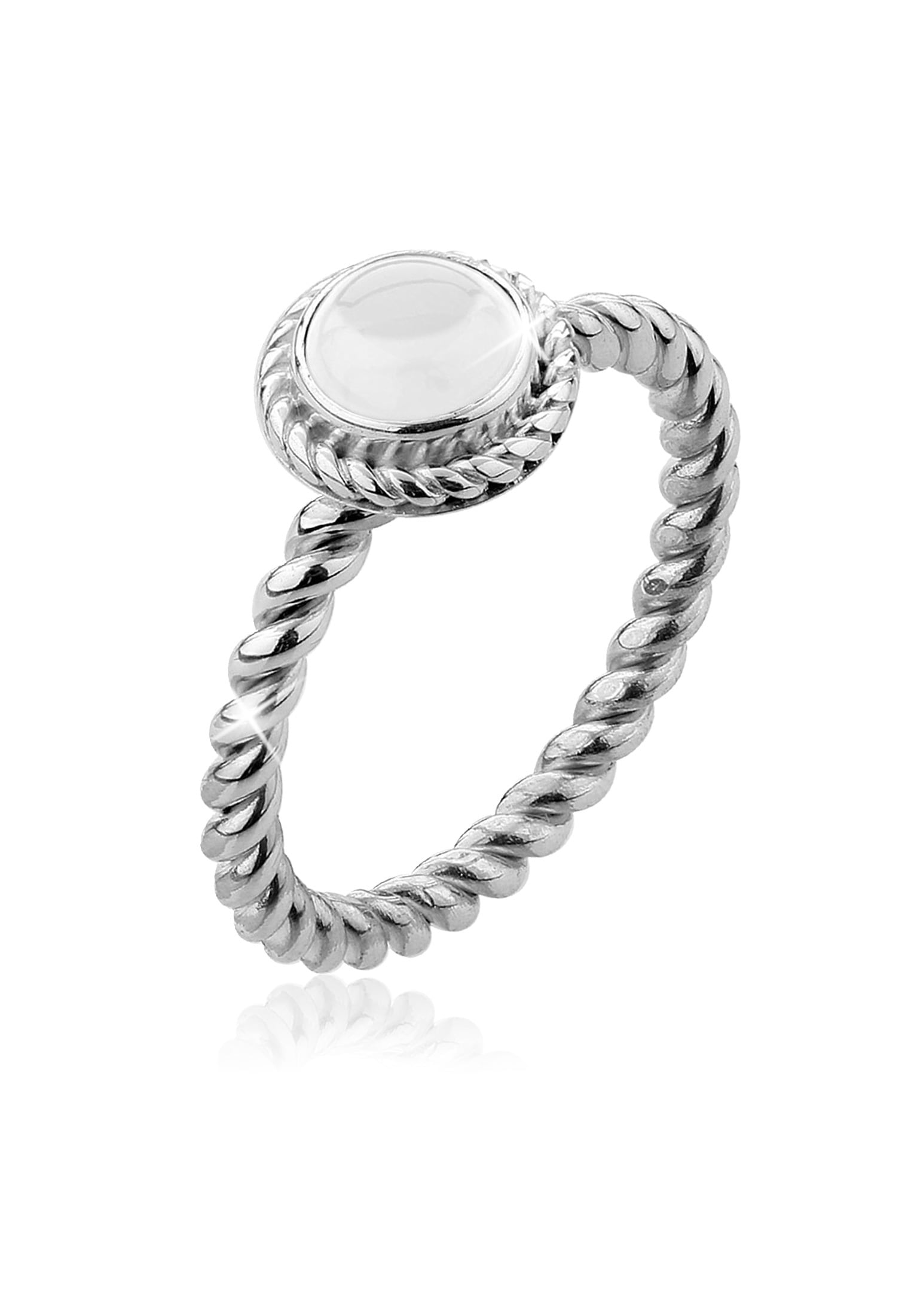 Fingerring »Bergkristall Geburtsstein April Trend 925 Silber«