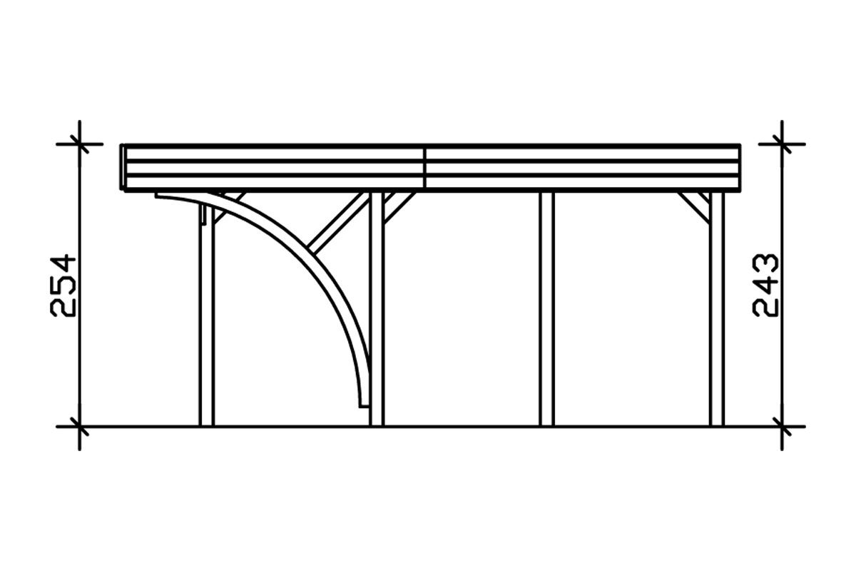 Skanholz Doppelcarport »Friesland Set 7«, Fichtenholz, 514 cm, dunkelgrau