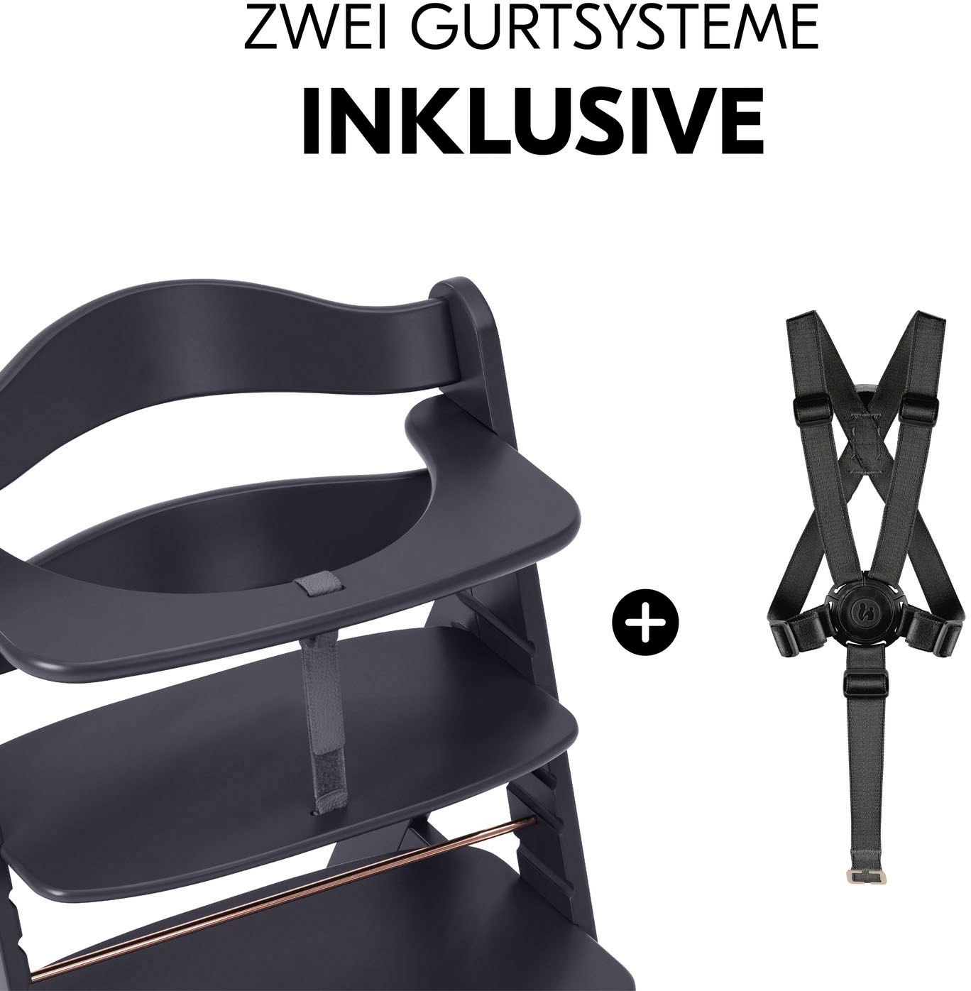 Hauck Hochstuhl »Alpha+, Dark grey«, FSC® - schützt Wald - weltweit