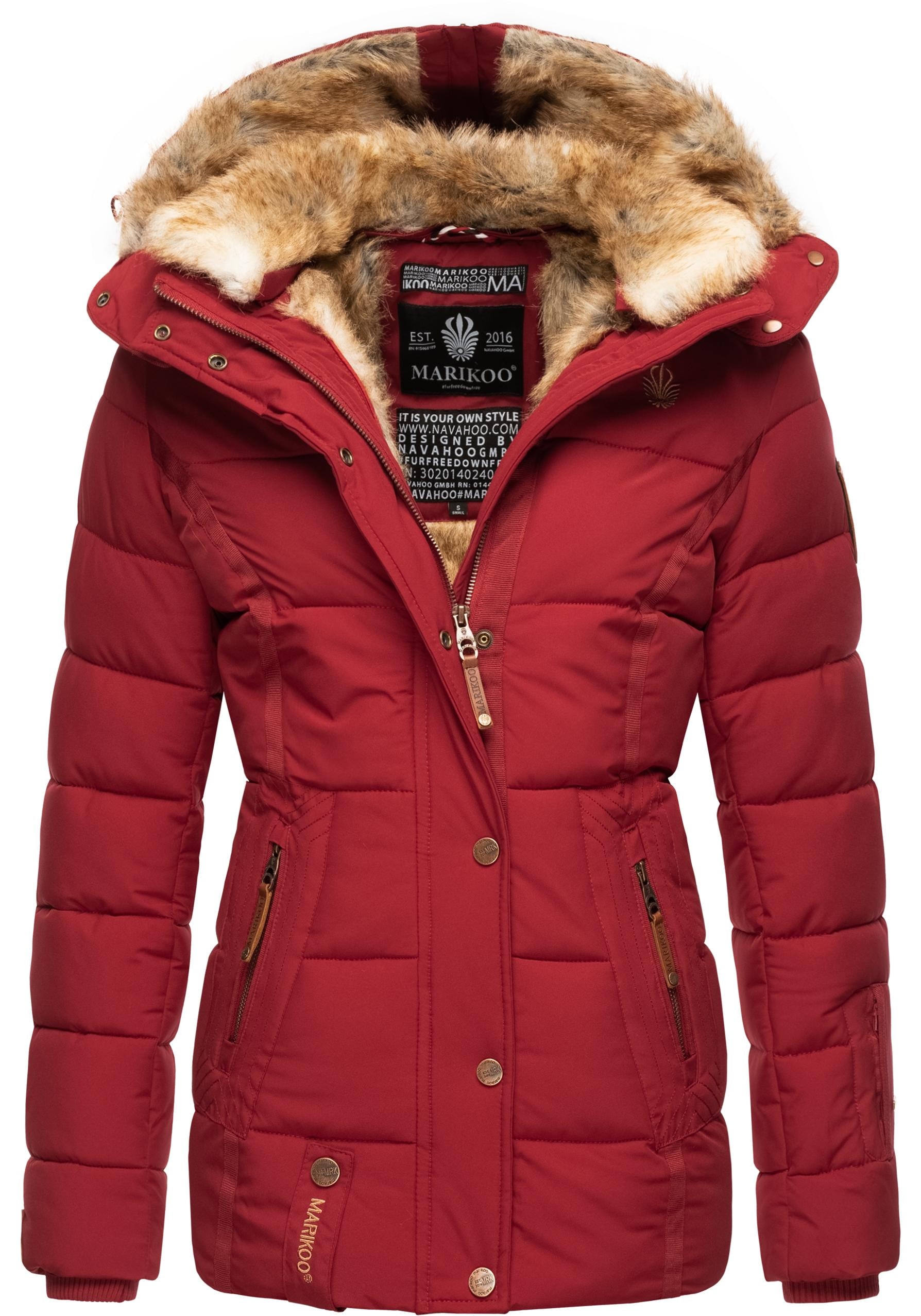 Marikoo Winterjacke "Nekoo" mitKapuze stylische Damen Steppjacke mit großer günstig online kaufen