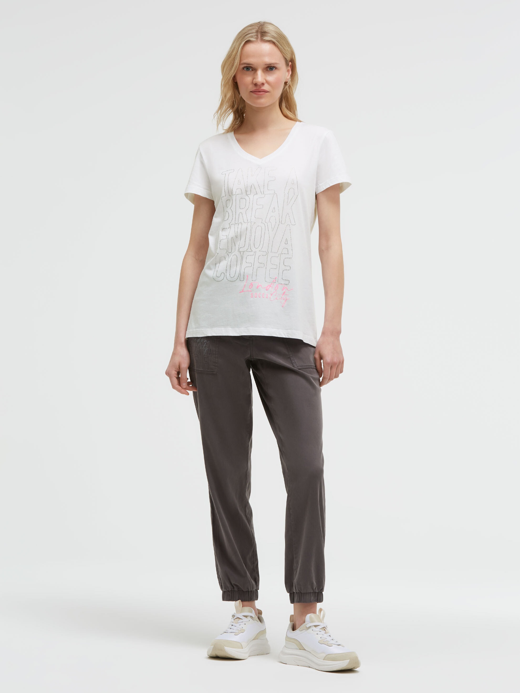 SOCCX V-Shirt aus Baumwolle