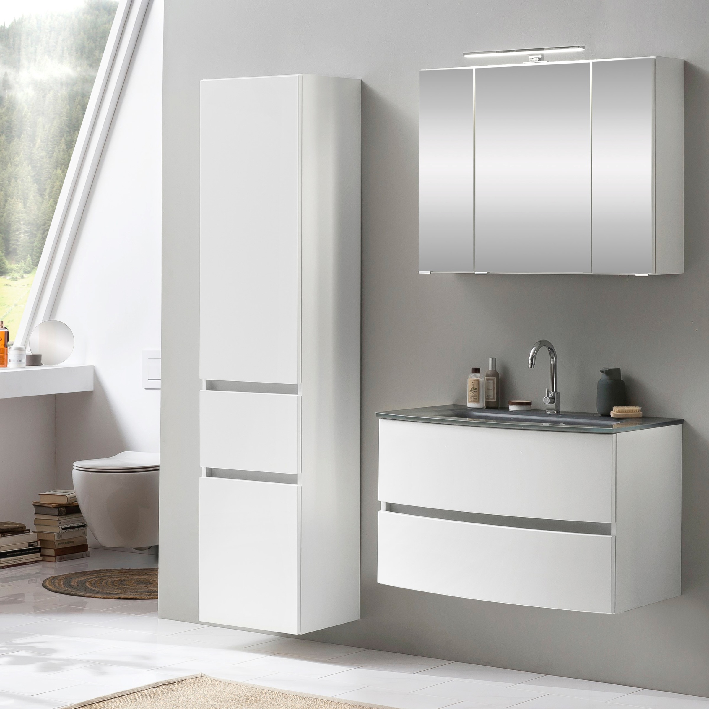 welltime Badezimmer-Set "Kaunas" Set, 3 Stk. tlg. bestehend aus Waschtisch- günstig online kaufen