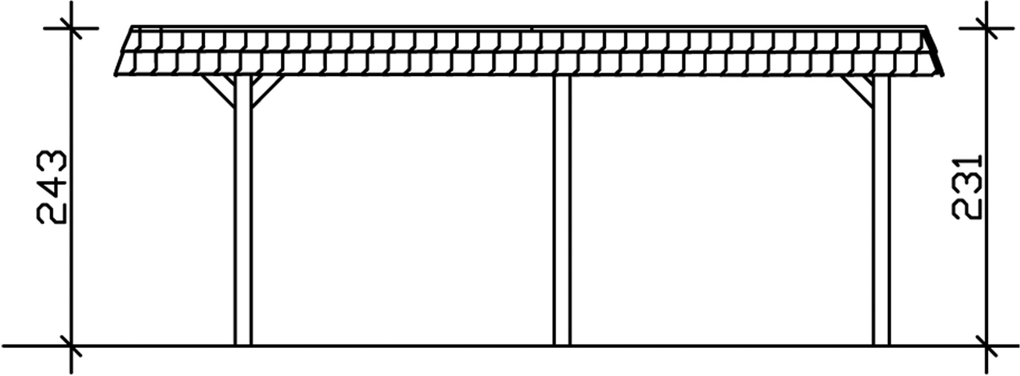 Skanholz Einzelcarport »Wendland«, 291 cm, Anthrazit, rote Blende