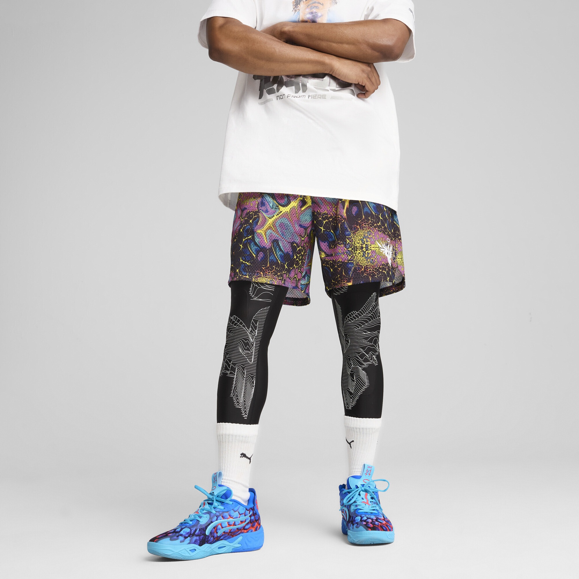 Thumbnail - PUMA Leggings "Melo Alien Skins 2-in-1-Basketballhose Herren"